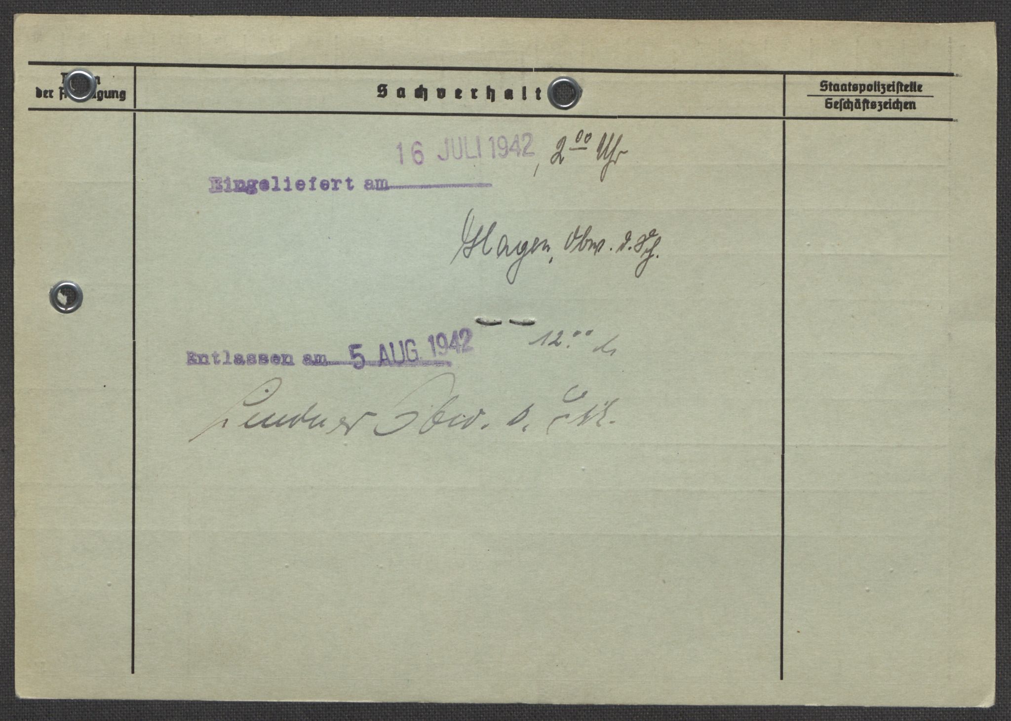 Befehlshaber der Sicherheitspolizei und des SD, AV/RA-RAFA-5969/E/Ea/Eaa/L0006: Register over norske fanger i Møllergata 19: Kj-Lund, 1940-1945, s. 3