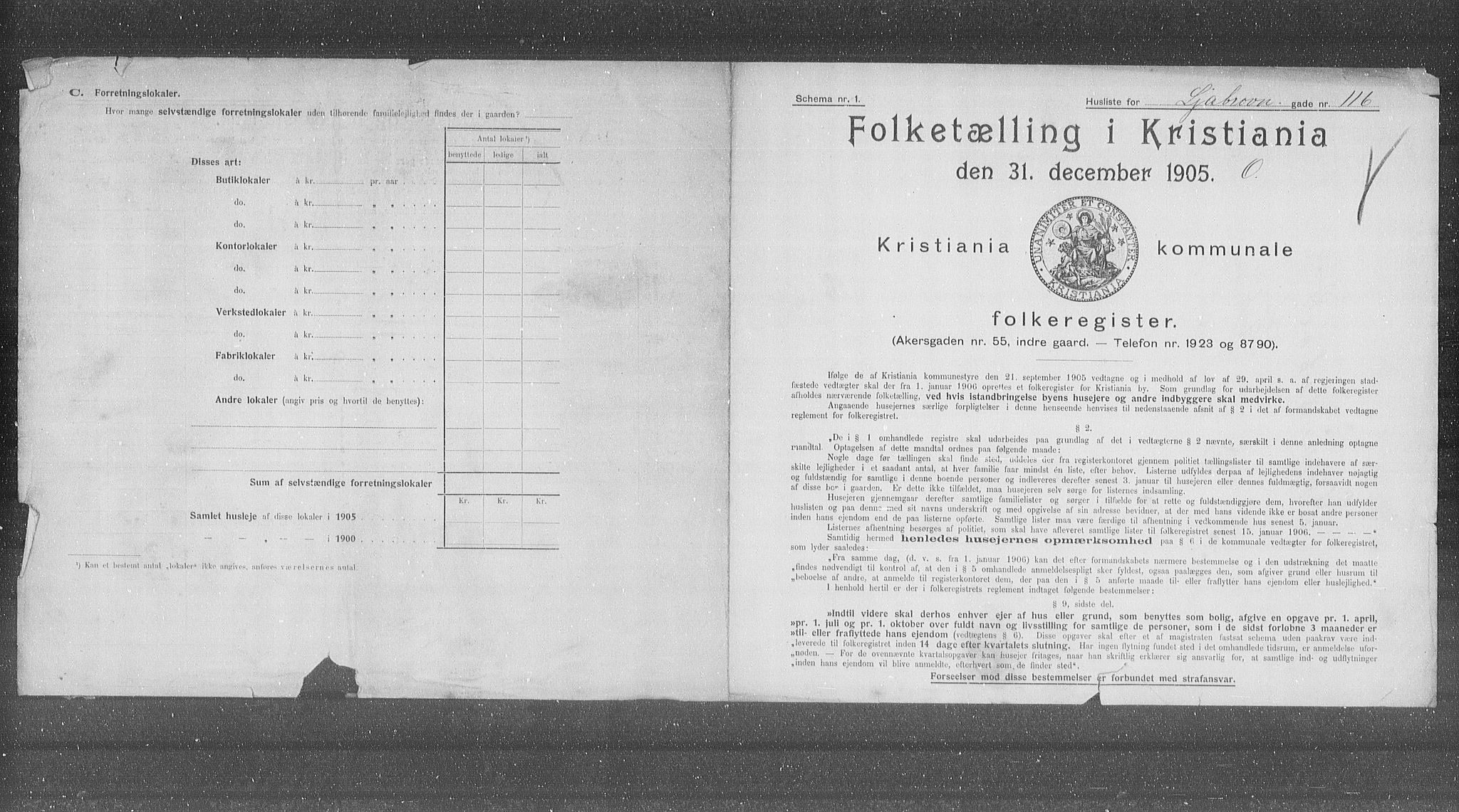 OBA, Kommunal folketelling 31.12.1905 for Kristiania kjøpstad, 1905, s. 30605