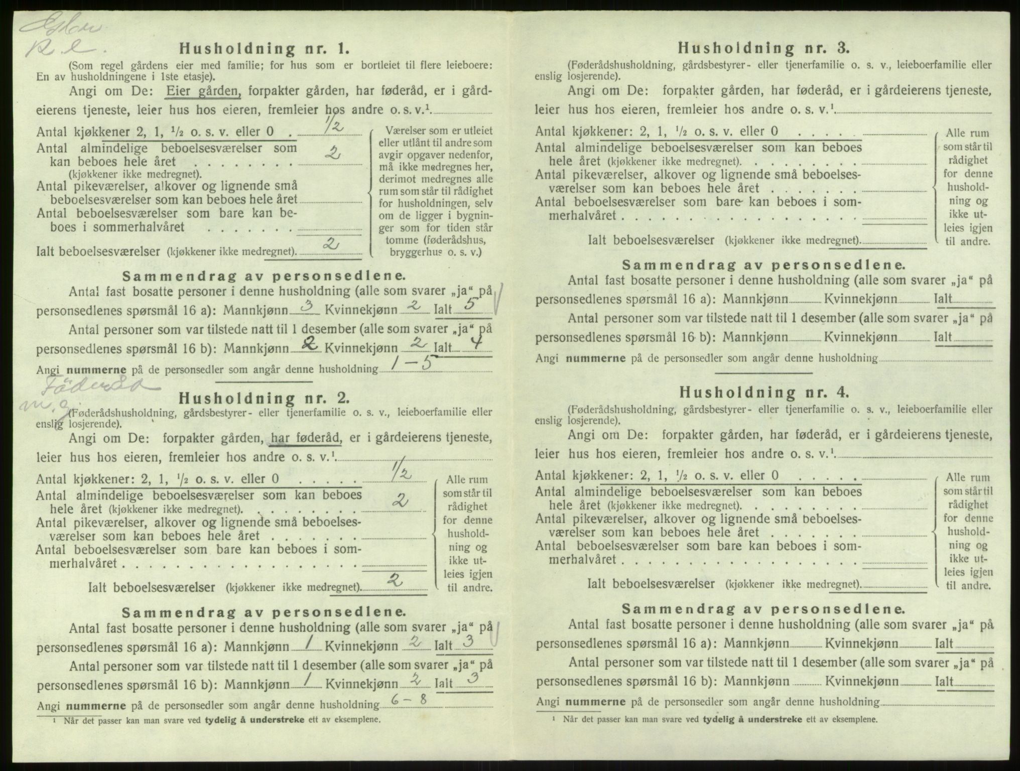 SAB, Folketelling 1920 for 1253 Hosanger herred, 1920, s. 502