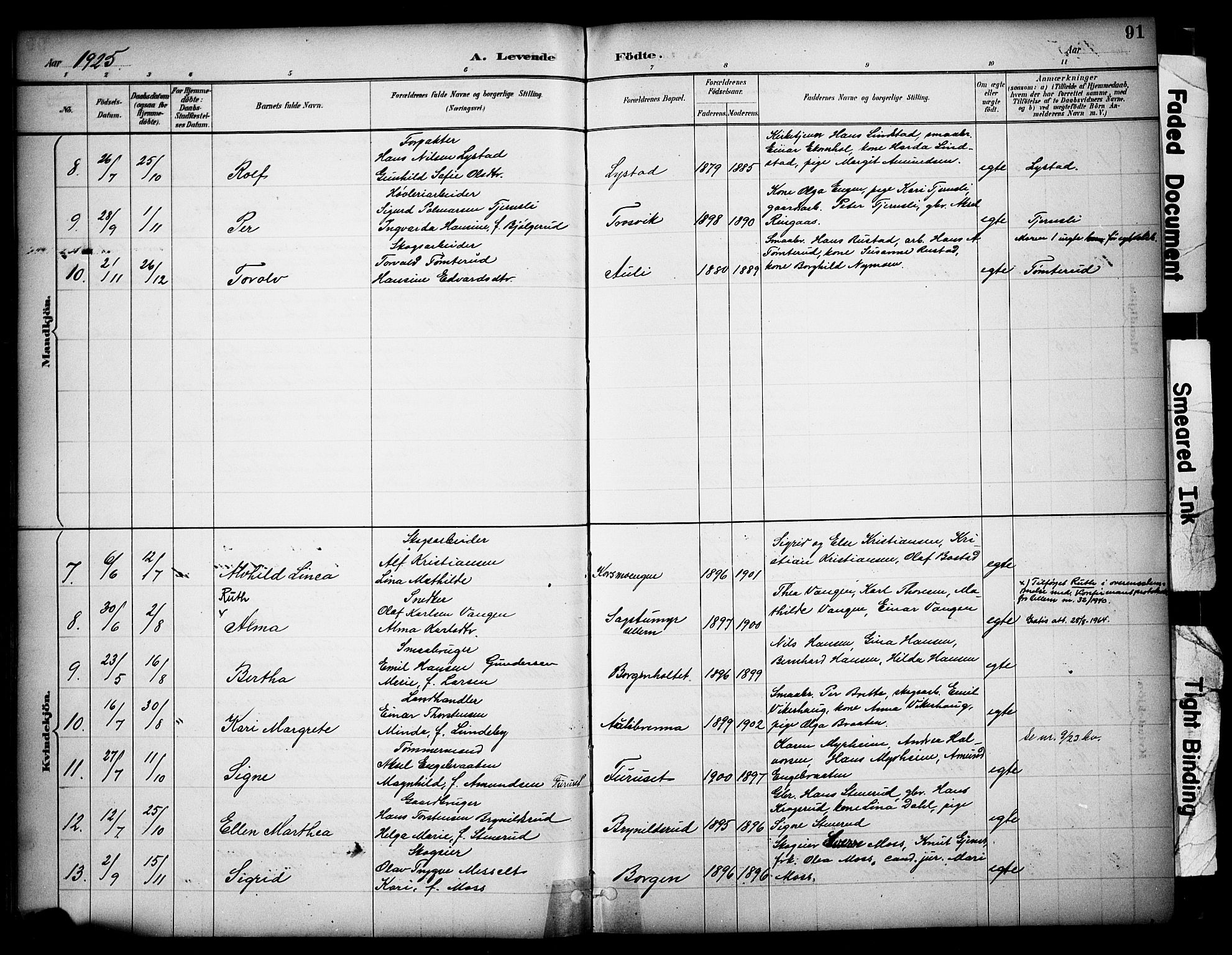 Sør-Odal prestekontor, AV/SAH-PREST-030/H/Ha/Haa/L0009: Ministerialbok nr. 9, 1886-1926, s. 91
