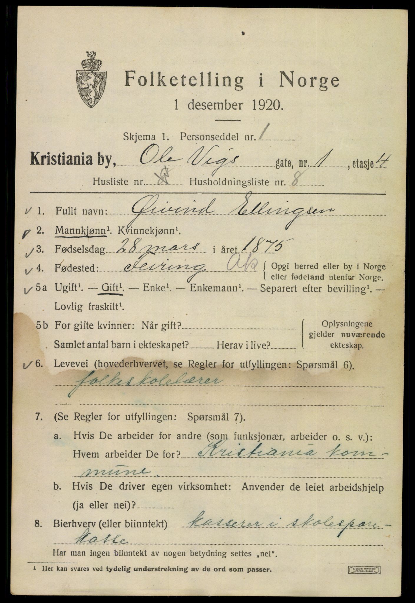 SAO, Folketelling 1920 for 0301 Kristiania kjøpstad, 1920, s. 432971