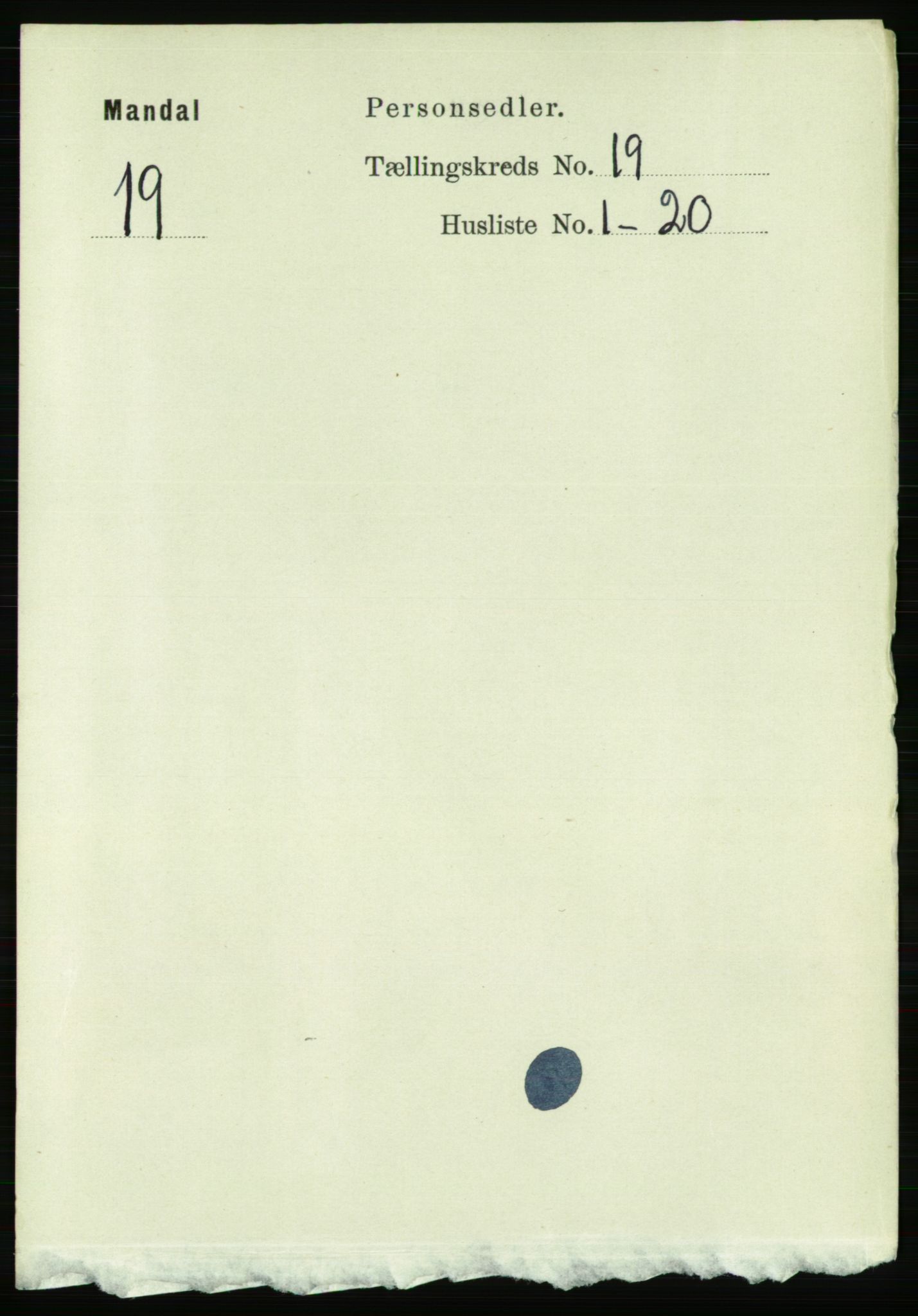 RA, Folketelling 1891 for 1002 Mandal ladested, 1891, s. 3814