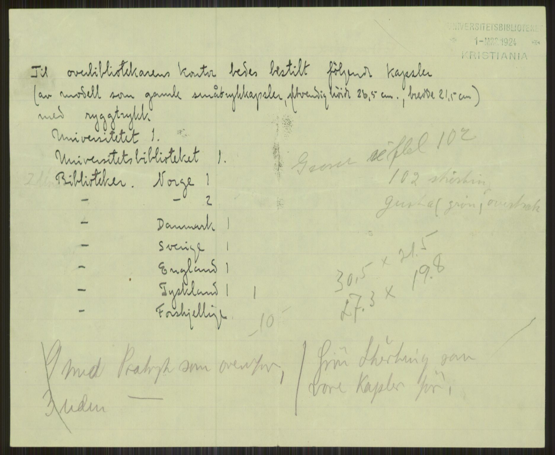 Universitetsbiblioteket i Oslo, AV/RA-S-4102/E/Ea/L0001: --, 1918-1956, s. 475