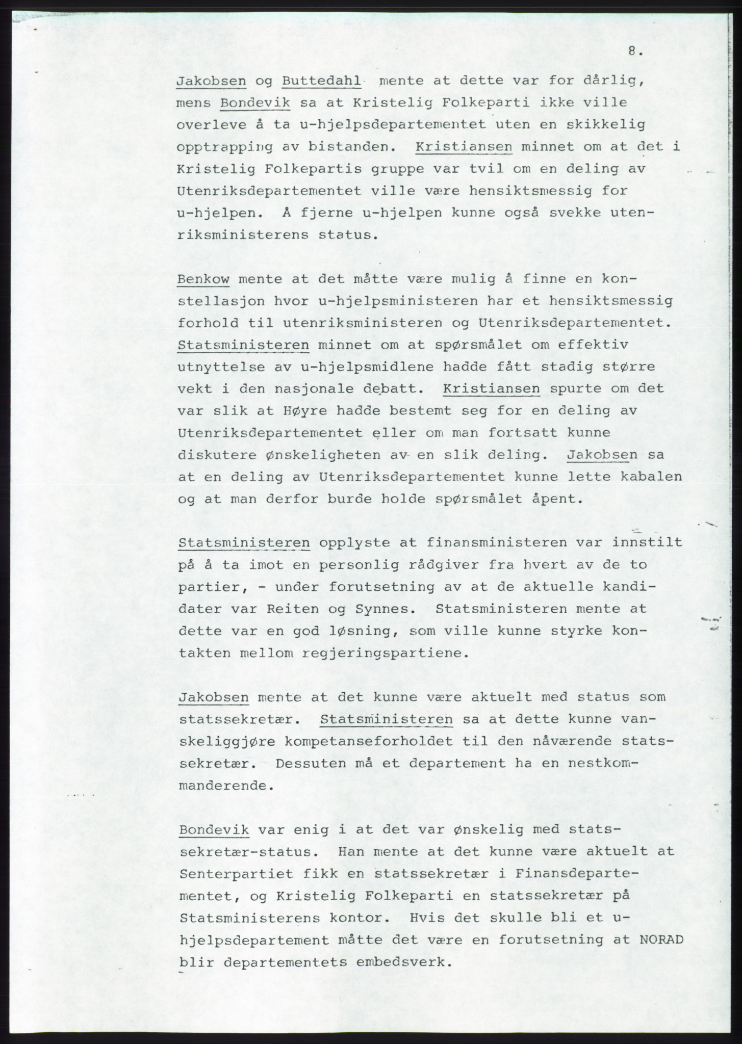 Forhandlingsmøtene 1983 mellom Høyre, KrF og Senterpartiet om dannelse av regjering, AV/RA-PA-0696/A/L0001: Forhandlingsprotokoll, 1983, s. 46