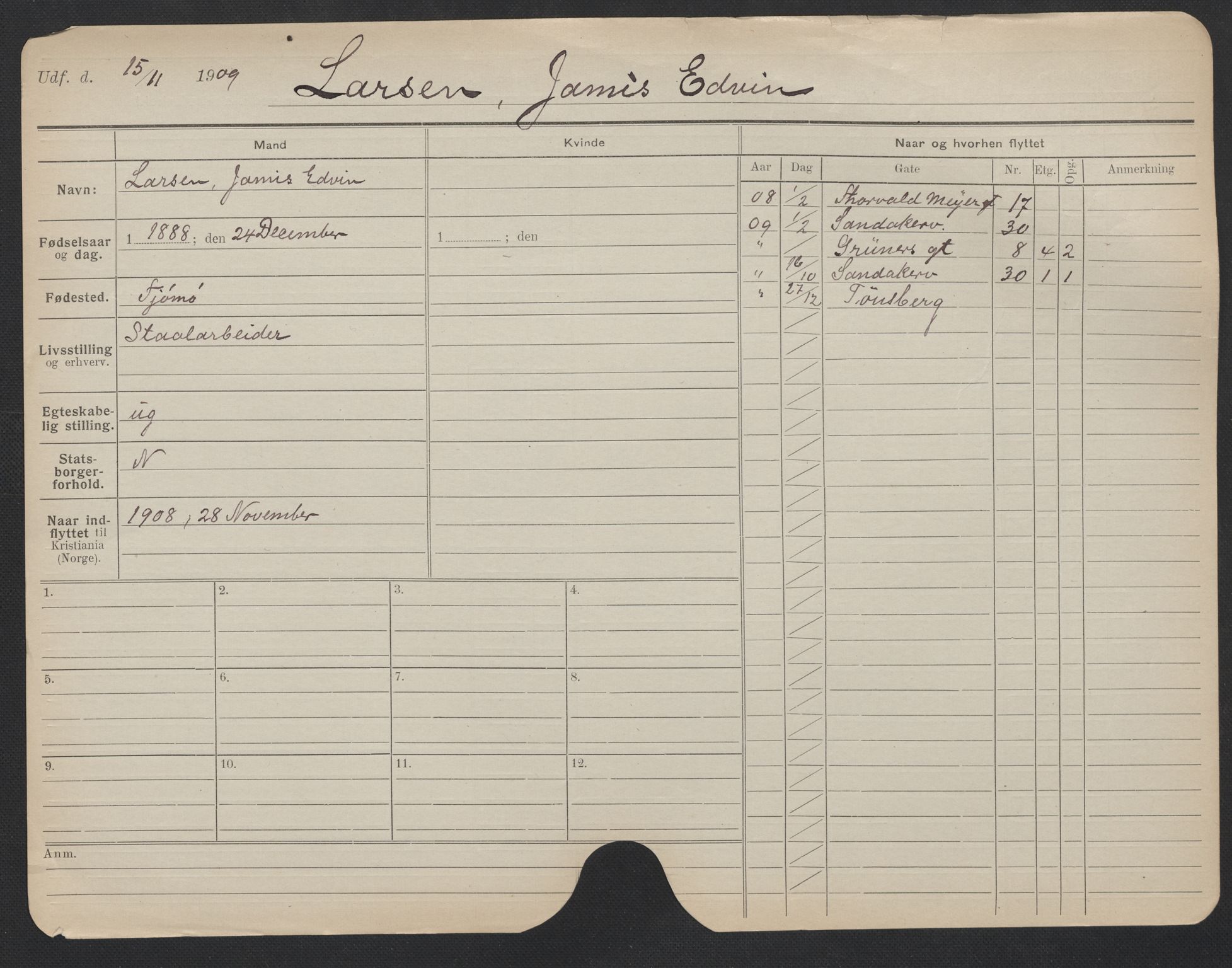 Oslo folkeregister, Registerkort, AV/SAO-A-11715/F/Fa/Fac/L0006: Menn, 1906-1914, s. 1128a