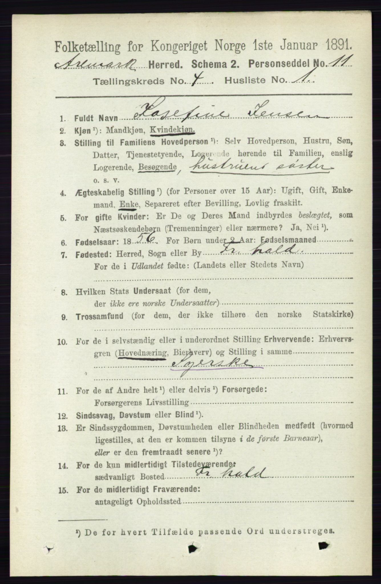 RA, Folketelling 1891 for 0118 Aremark herred, 1891, s. 1923
