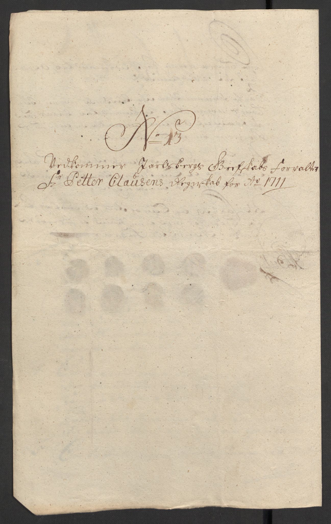 Rentekammeret inntil 1814, Reviderte regnskaper, Fogderegnskap, AV/RA-EA-4092/R32/L1876: Fogderegnskap Jarlsberg grevskap, 1711, s. 367