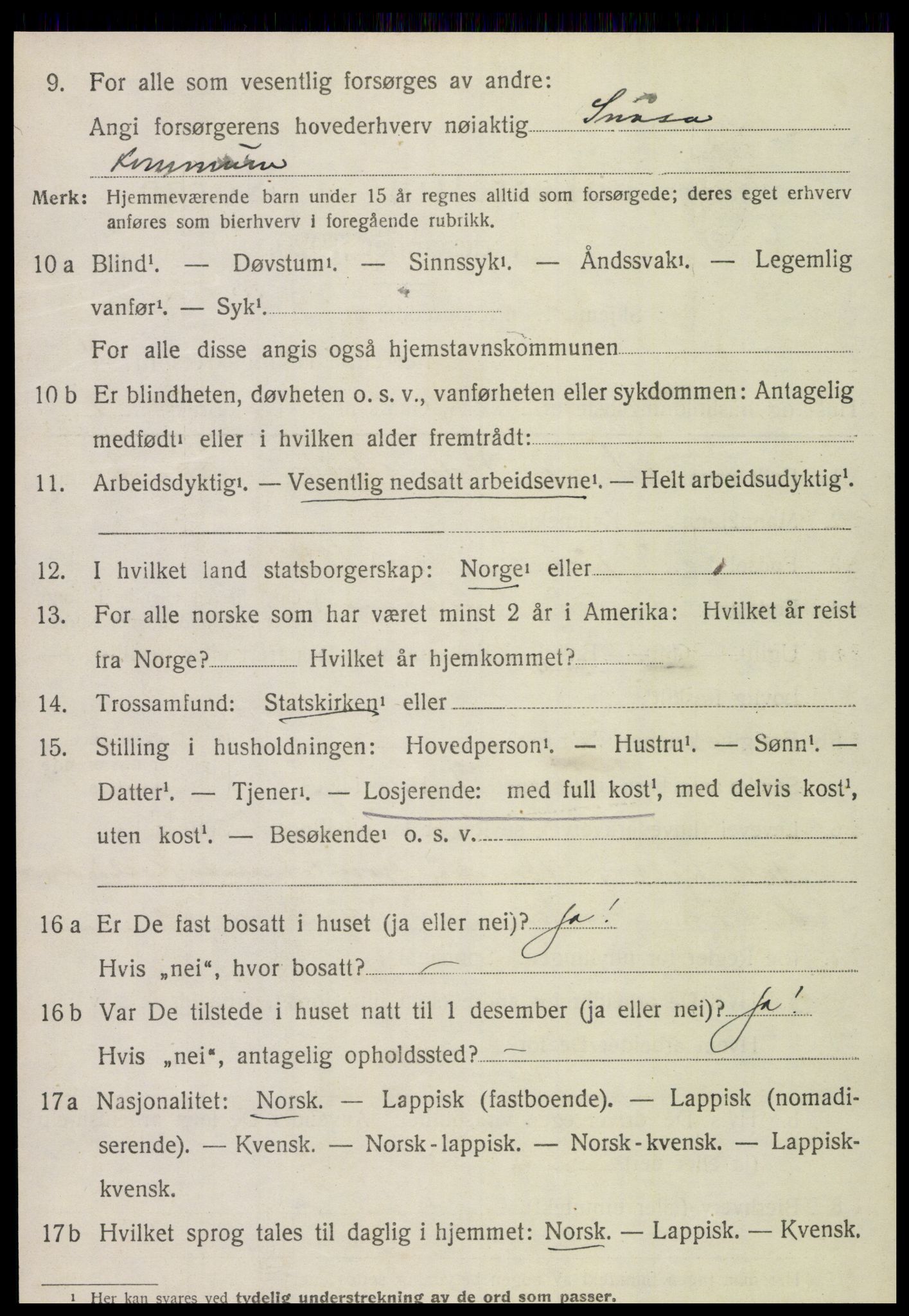 SAT, Folketelling 1920 for 1736 Snåsa herred, 1920, s. 2227