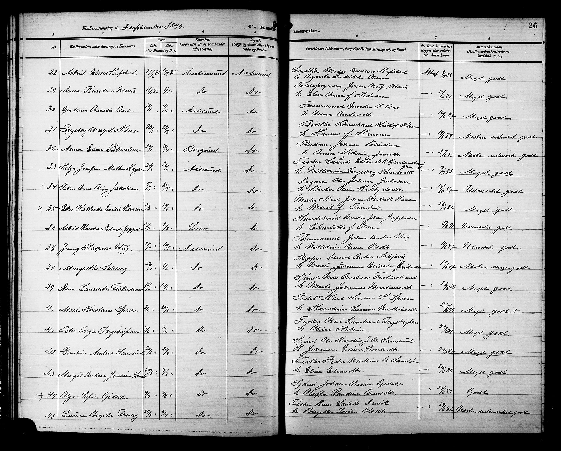 Ministerialprotokoller, klokkerbøker og fødselsregistre - Møre og Romsdal, AV/SAT-A-1454/529/L0469: Klokkerbok nr. 529C06, 1898-1906, s. 26