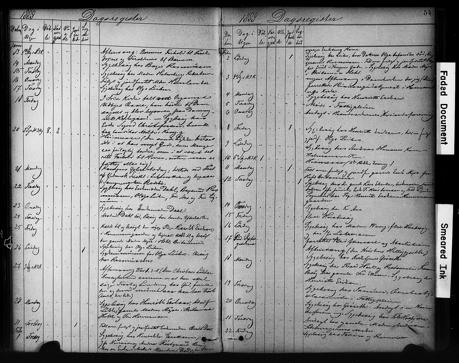 Ministerialprotokoller, klokkerbøker og fødselsregistre - Sør-Trøndelag, SAT/A-1456/601/L0071: Residerende kapellans bok nr. 601B04, 1882-1931, s. 54