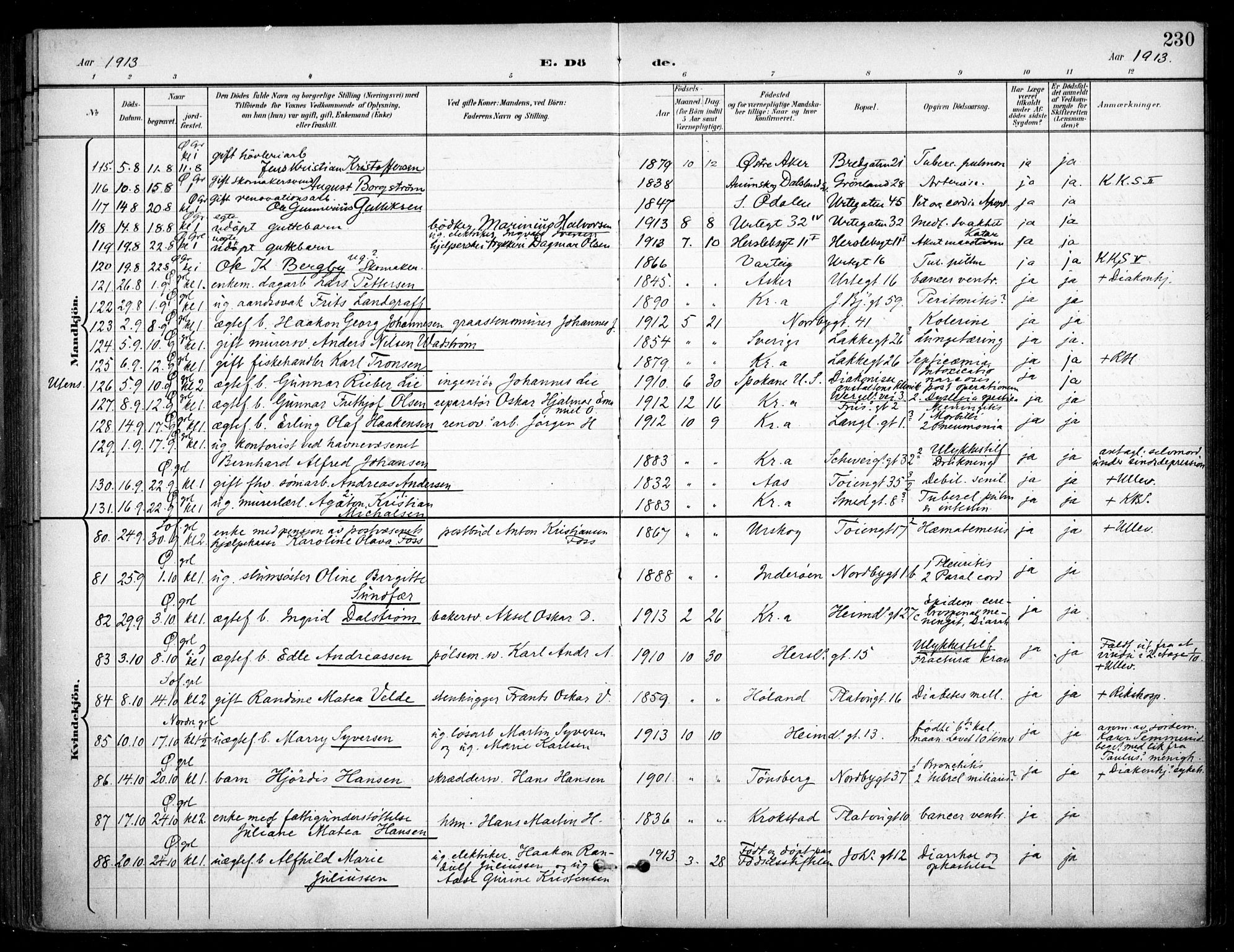 Grønland prestekontor Kirkebøker, AV/SAO-A-10848/F/Fa/L0016: Ministerialbok nr. 16, 1898-1918, s. 230