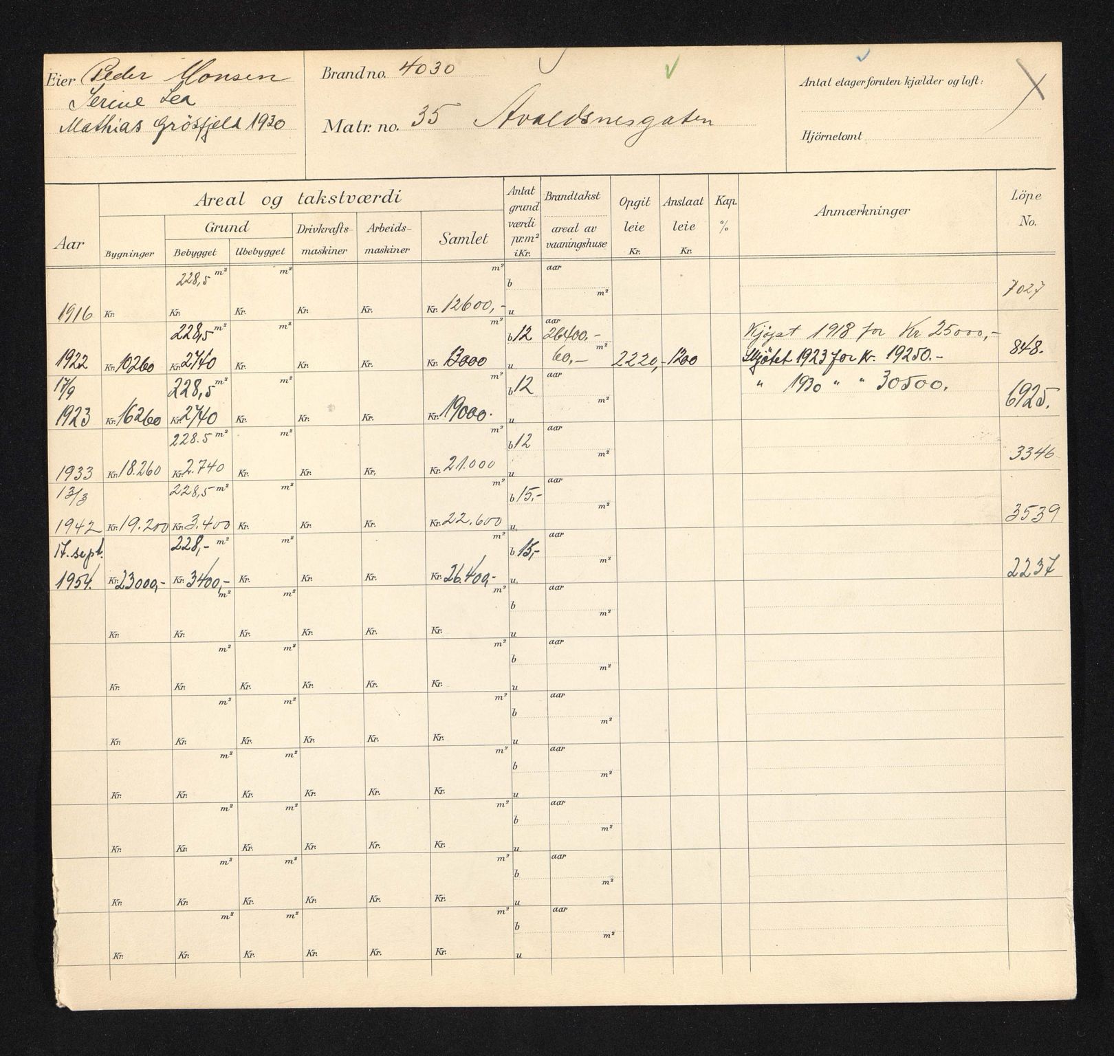 Stavanger kommune. Skattetakstvesenet, BYST/A-0440/F/Fa/Faa/L0003/0003: Skattetakstkort / Avaldsnesgata 32 - 52