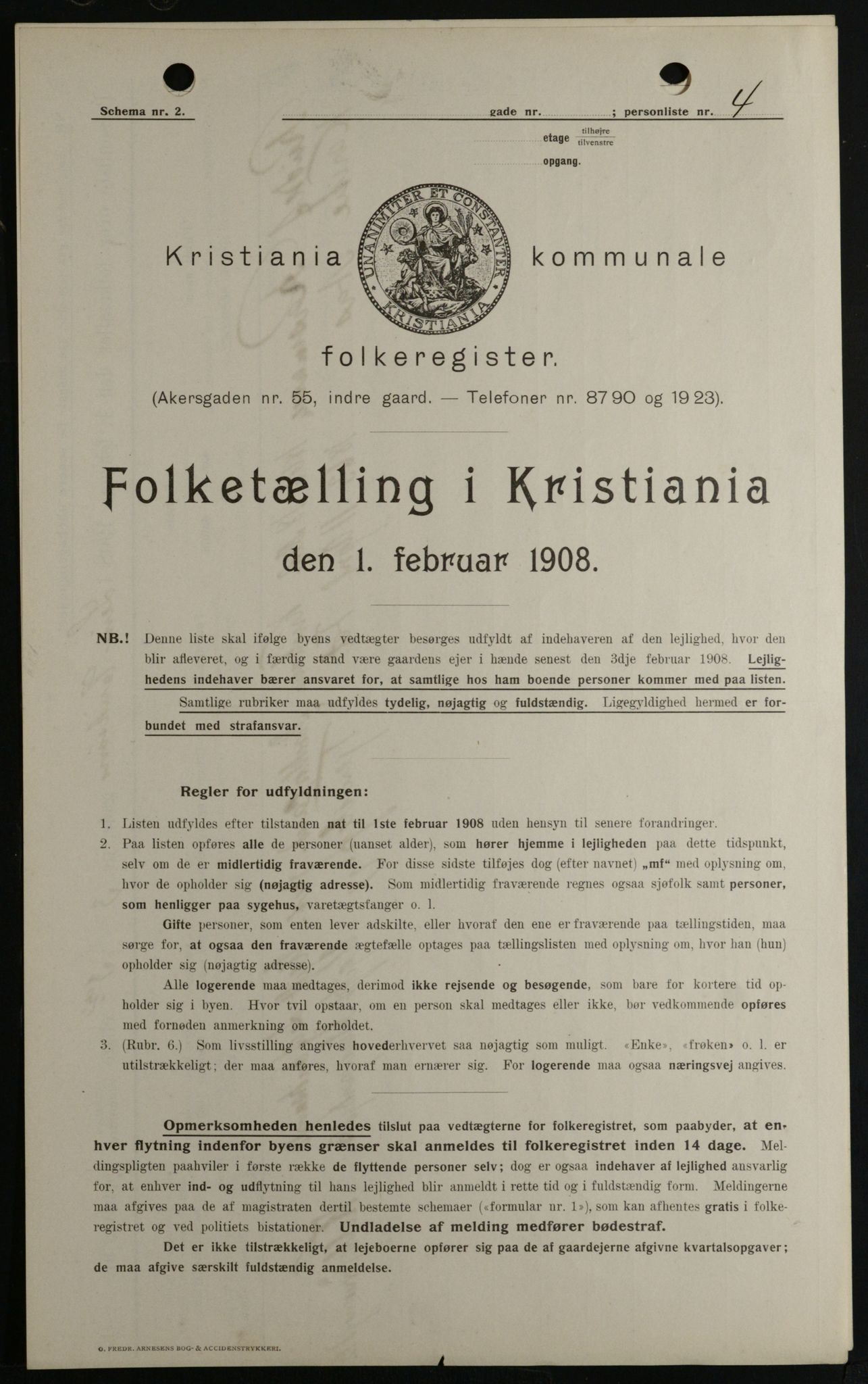OBA, Kommunal folketelling 1.2.1908 for Kristiania kjøpstad, 1908, s. 51543