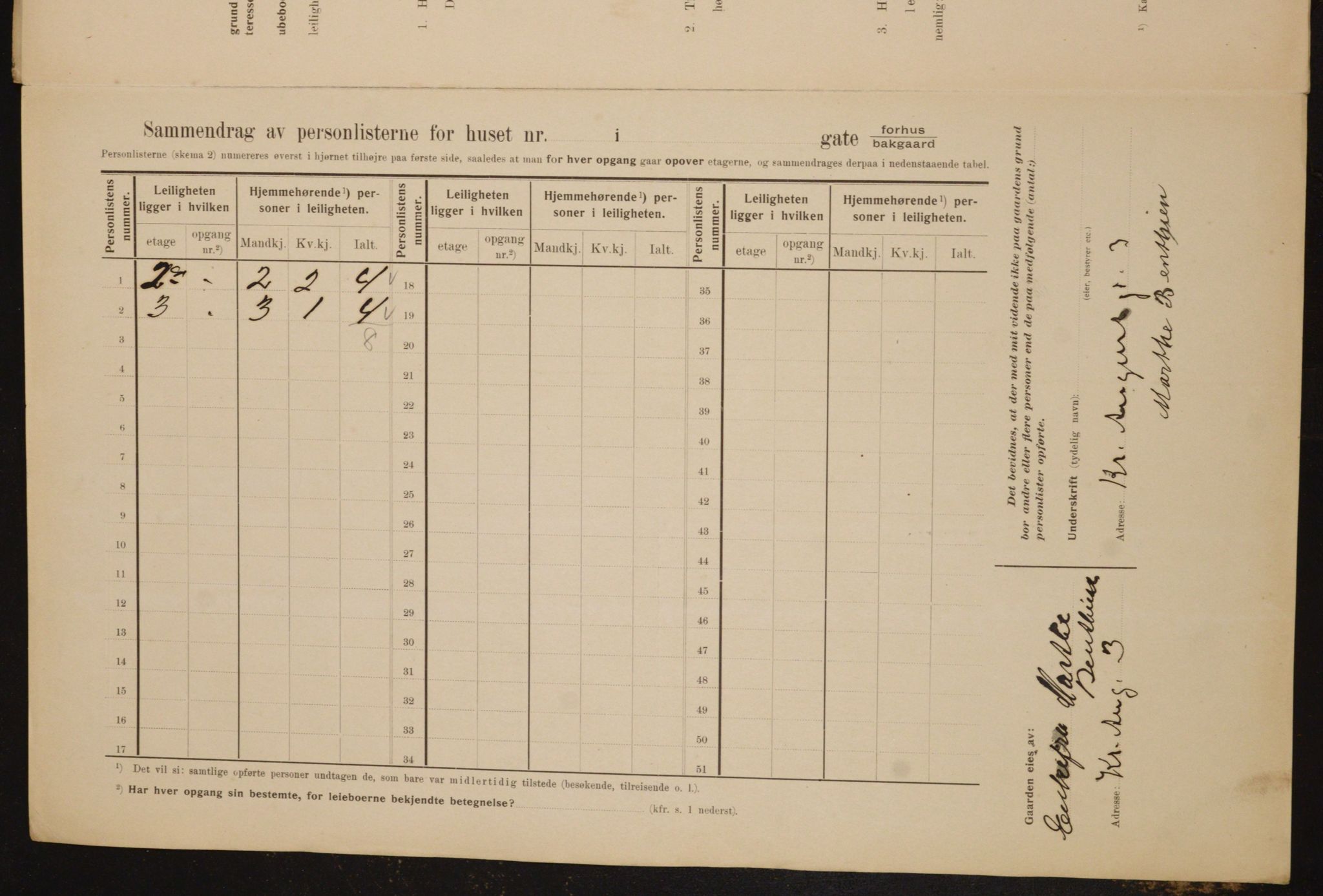 OBA, Kommunal folketelling 1.2.1910 for Kristiania, 1910, s. 52357