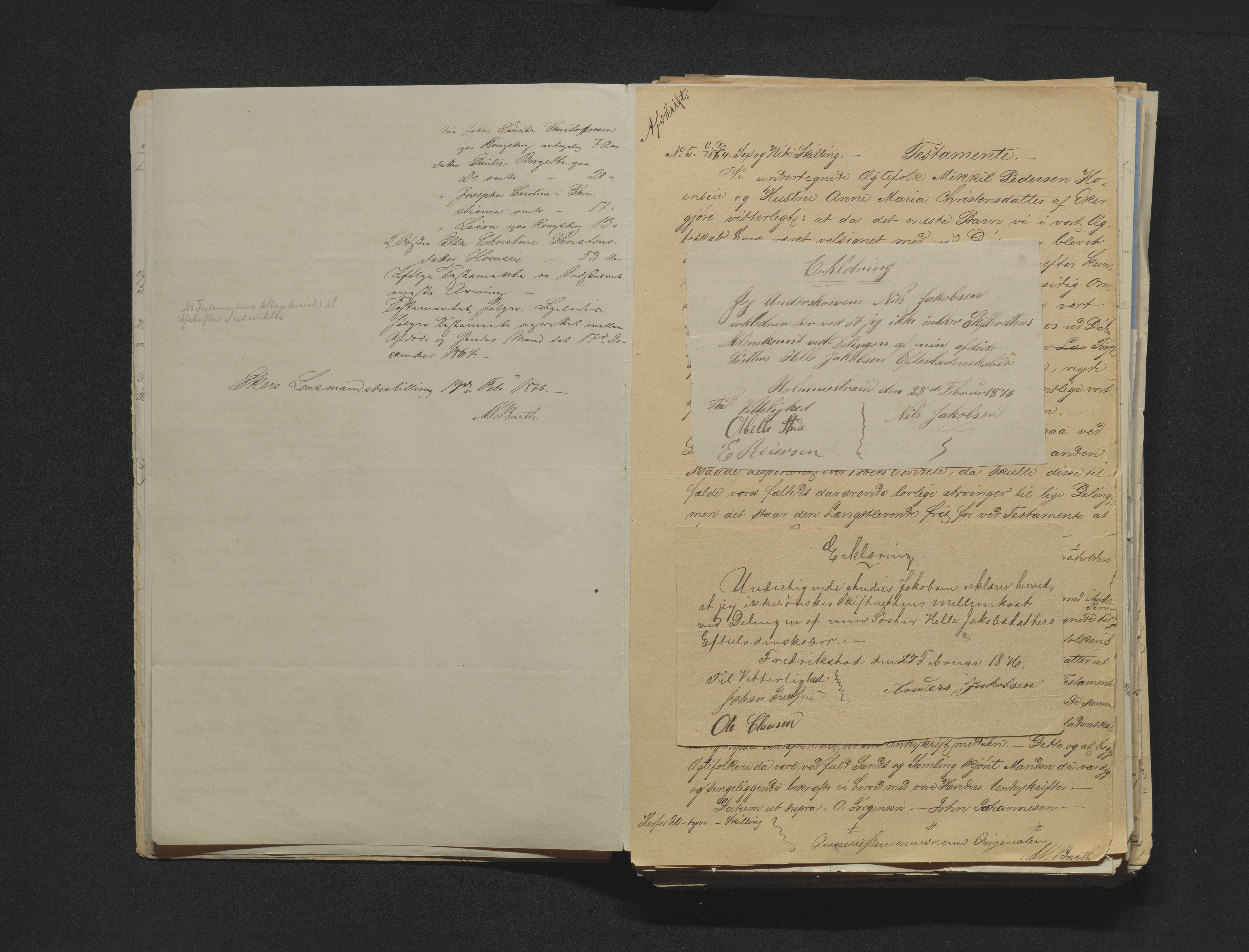 Eiker, Modum og Sigdal sorenskriveri, AV/SAKO-A-123/H/Ha/Hab/L0014: Dødsfallsmeldinger, 1874-1877, s. 362