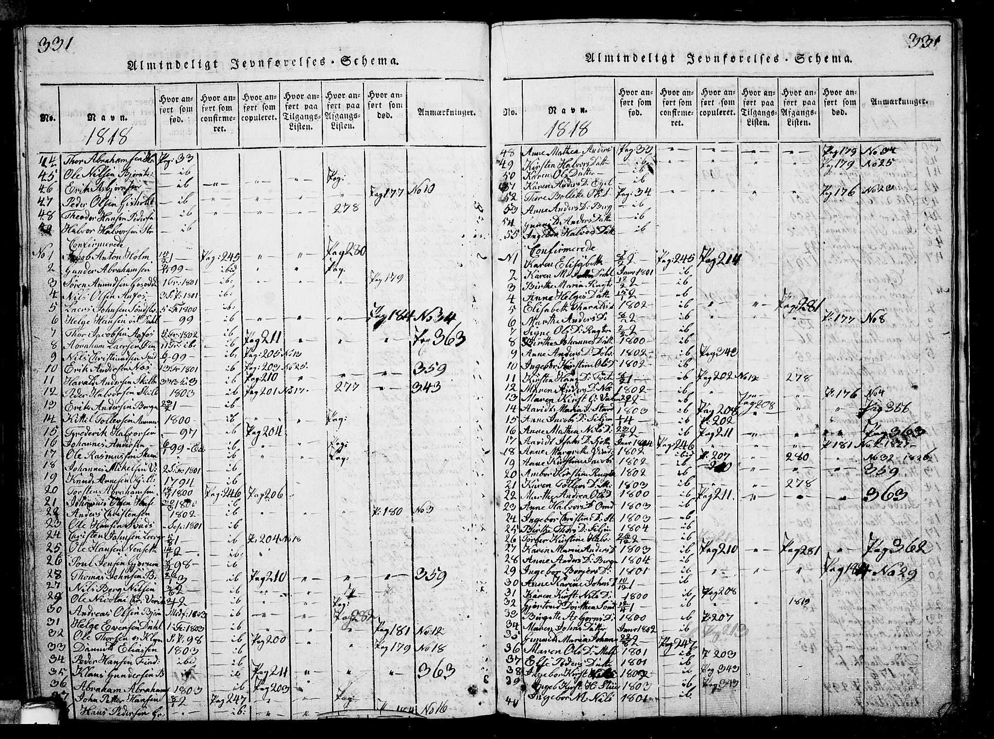 Solum kirkebøker, AV/SAKO-A-306/G/Ga/L0001: Klokkerbok nr. I 1, 1814-1833, s. 331