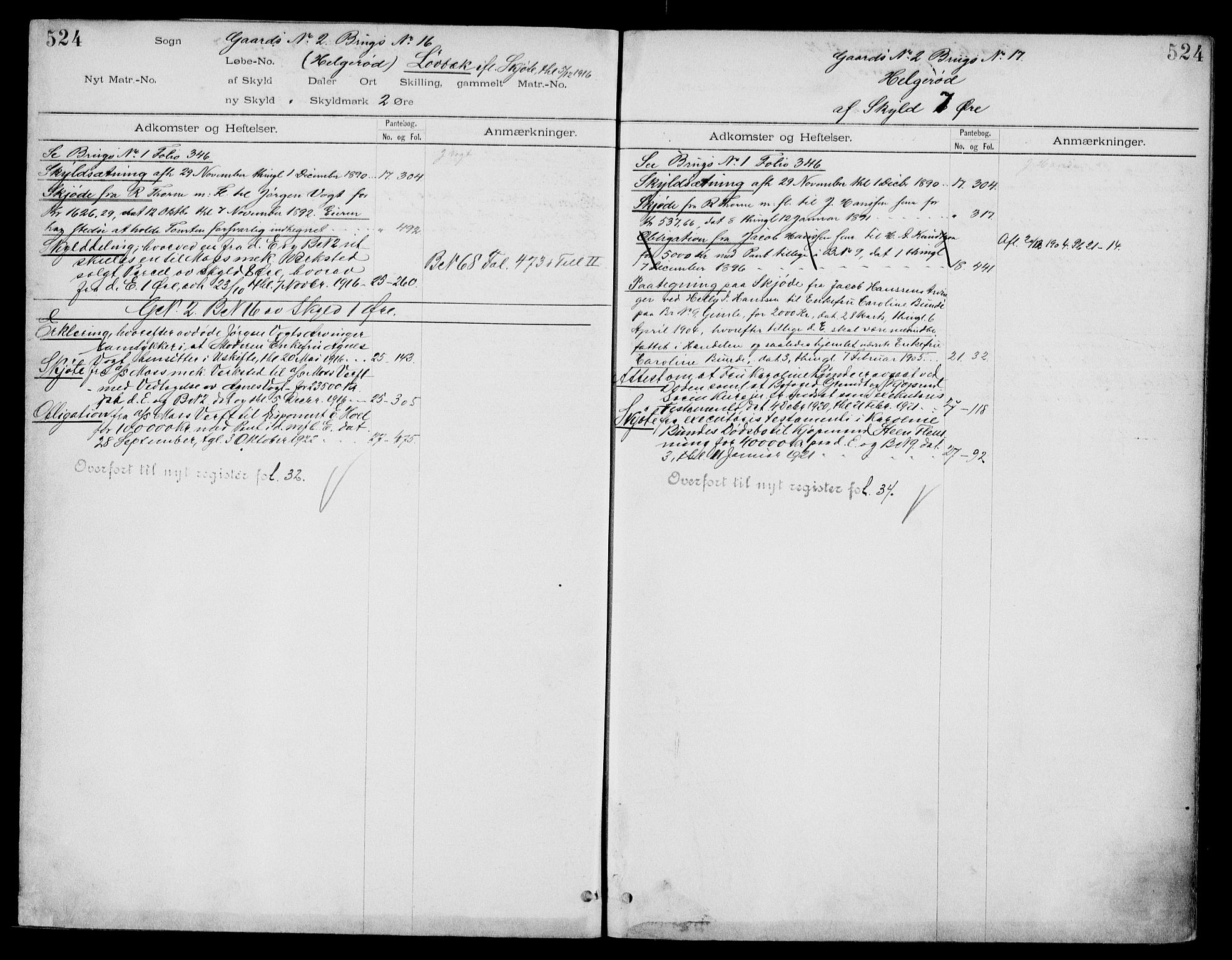 Moss sorenskriveri, SAO/A-10168: Panteregister nr. IV 3b, 1769-1926, s. 524