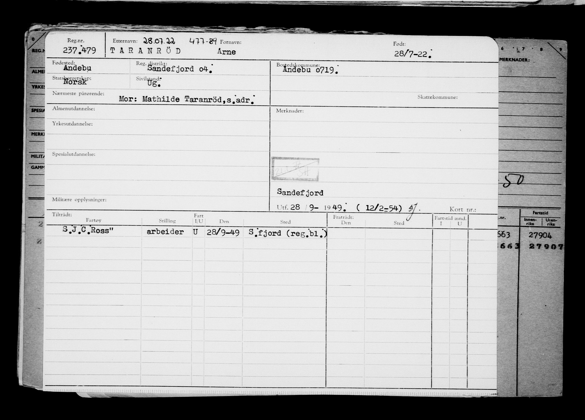 Direktoratet for sjømenn, AV/RA-S-3545/G/Gb/L0209: Hovedkort, 1922, s. 202