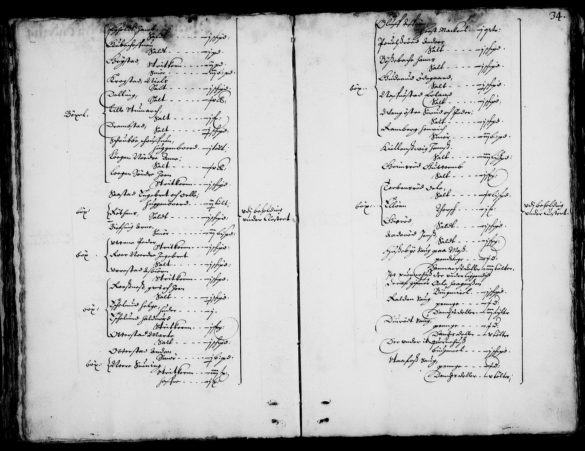 Rentekammeret inntil 1814, Realistisk ordnet avdeling, AV/RA-EA-4070/On/L0001/0002: Statens gods / [Jj 2]: Jordebok og forklaring over atkomstene til Hannibal Sehesteds gods, 1651, s. 33b-34a