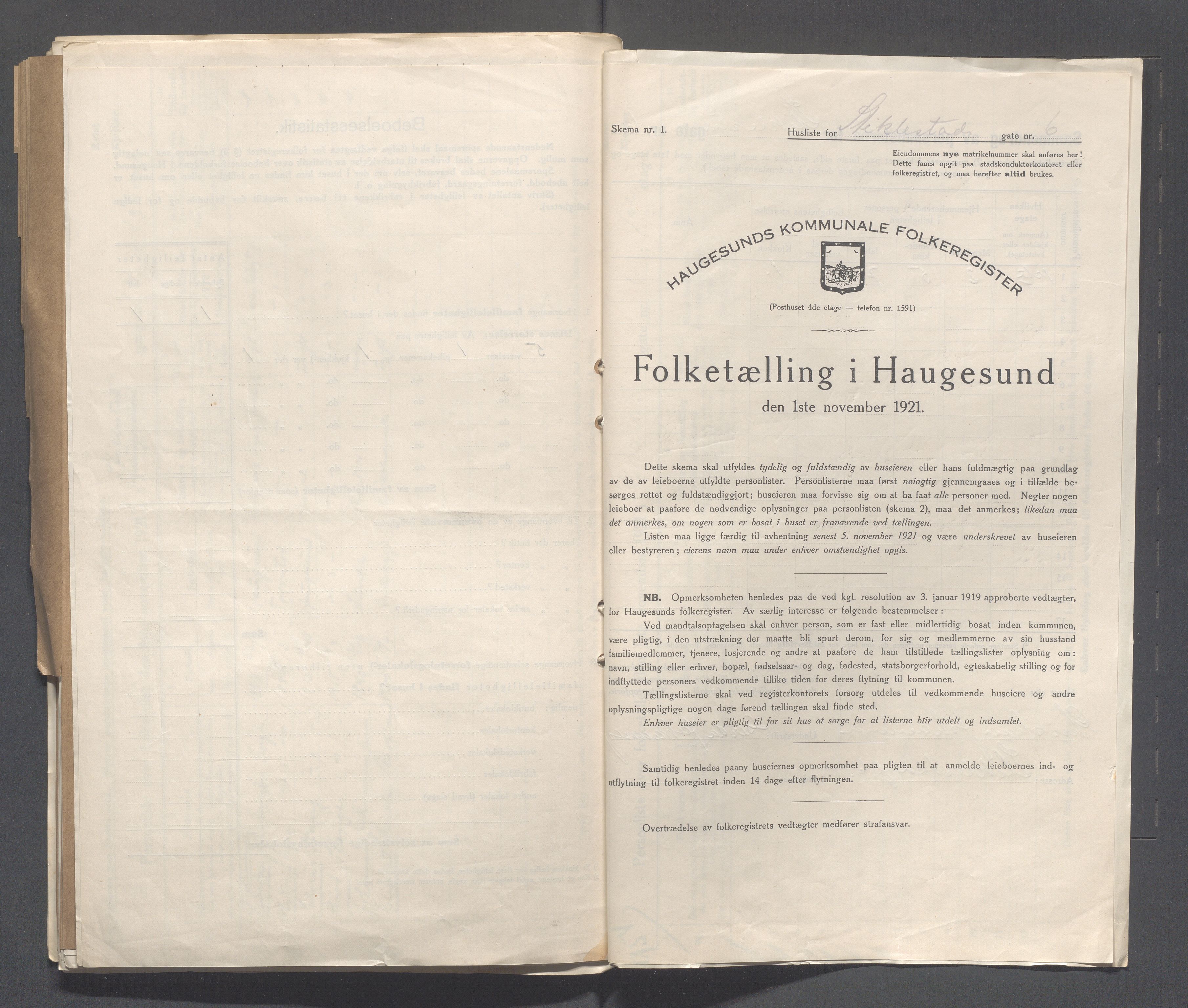 IKAR, Kommunal folketelling 1.11.1921 for Haugesund, 1921, s. 4331