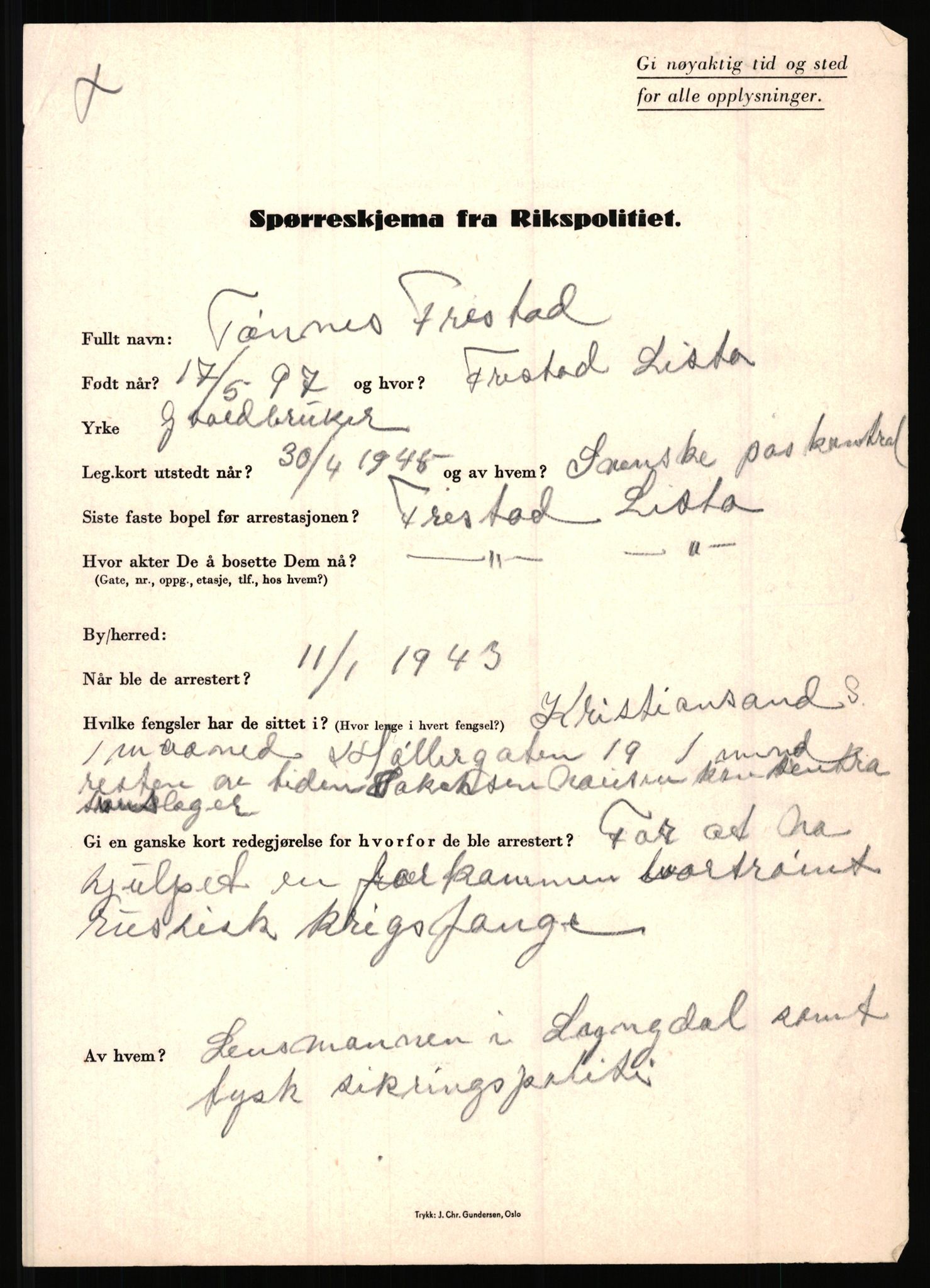 Rikspolitisjefen, AV/RA-S-1560/L/L0004: Eriksen, Alf - Geving, Øivind, 1940-1945, s. 837