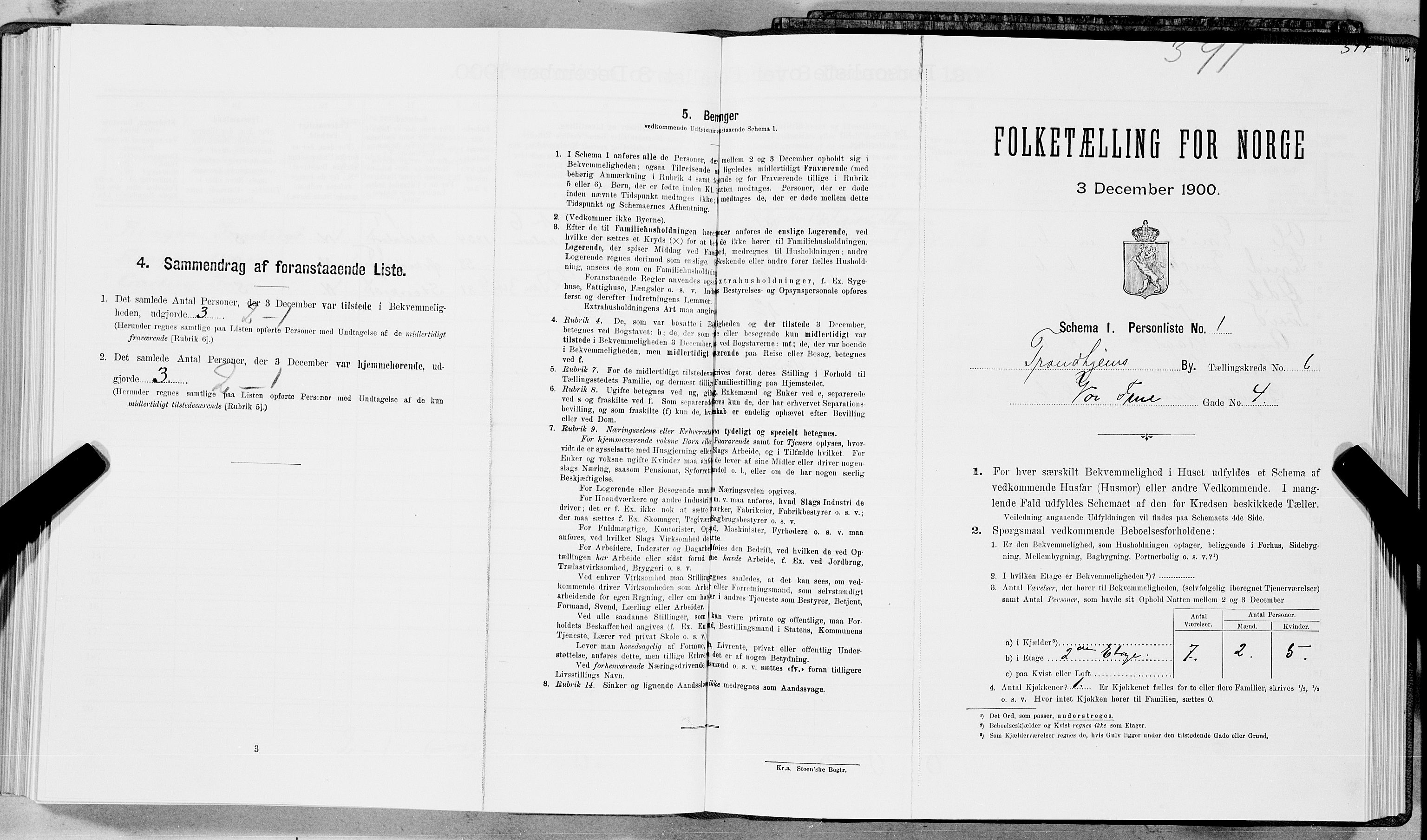 SAT, Folketelling 1900 for 1601 Trondheim kjøpstad, 1900, s. 927
