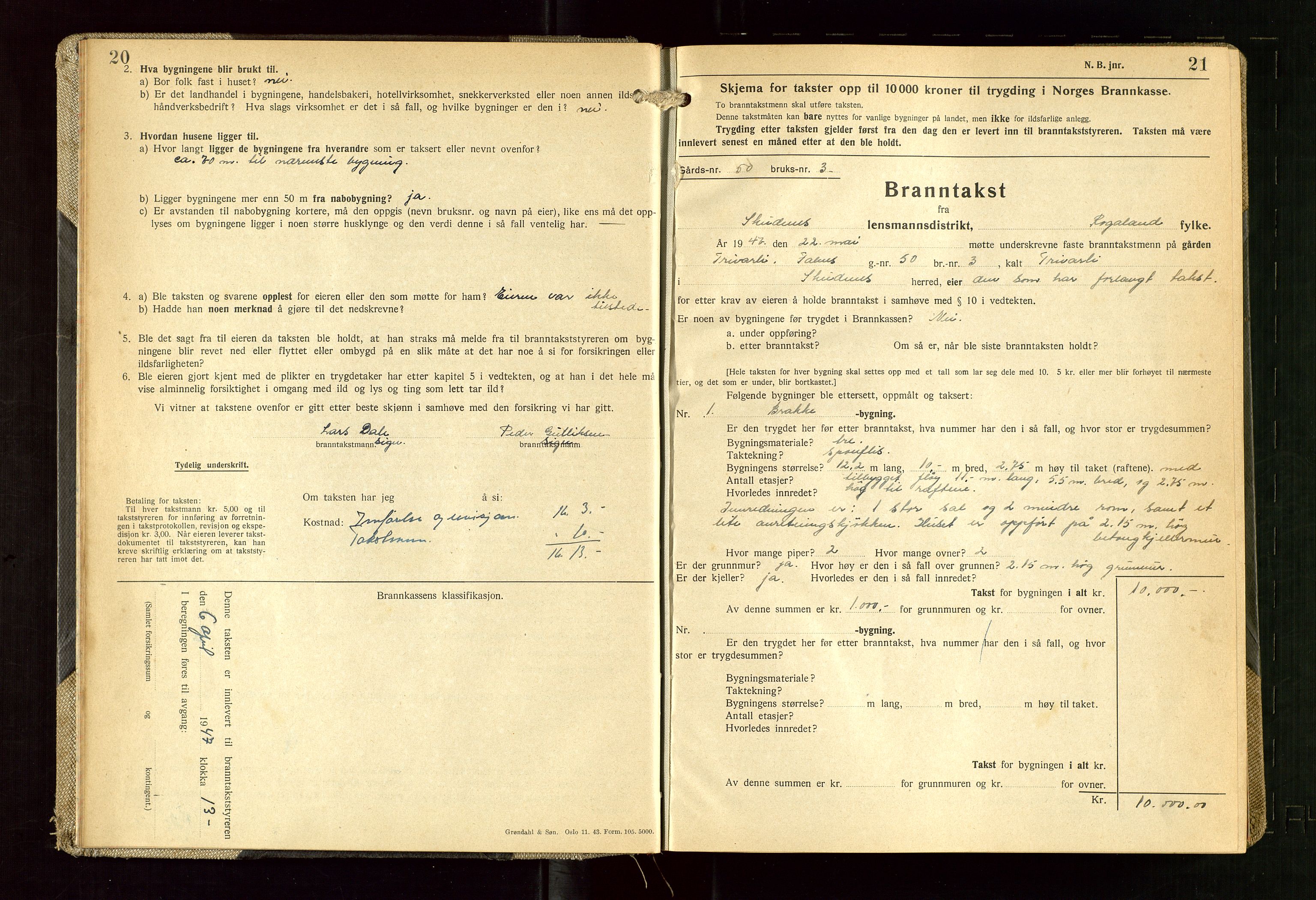 Skudenes lensmannskontor, AV/SAST-A-100444/Gob/L0003: "Brandtakstprotokoll", 1942-1954, s. 20-21