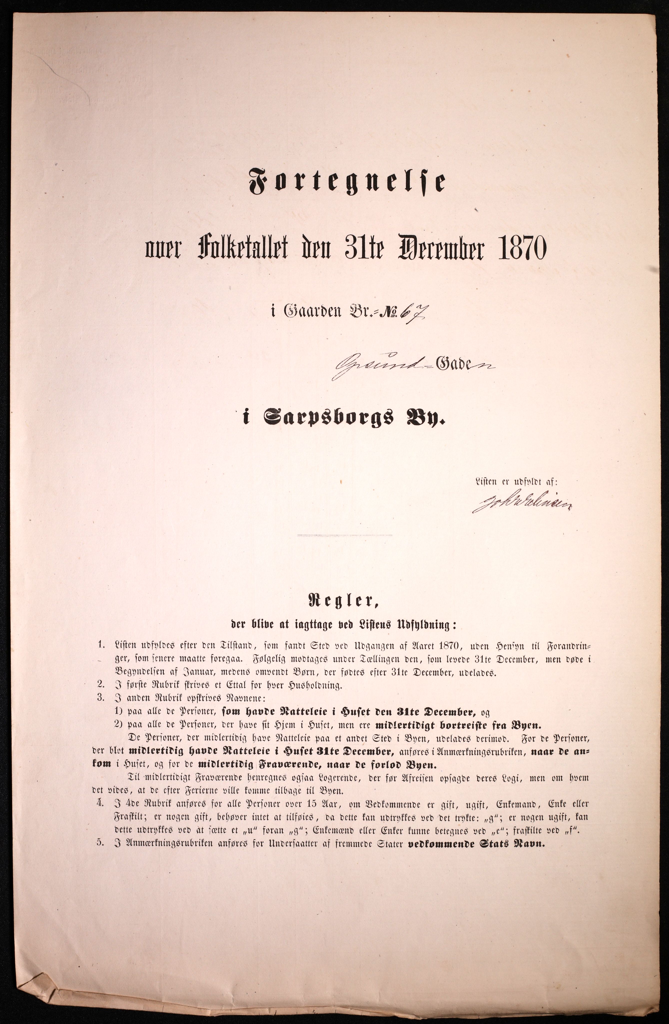 RA, Folketelling 1870 for 0102 Sarpsborg kjøpstad, 1870, s. 469