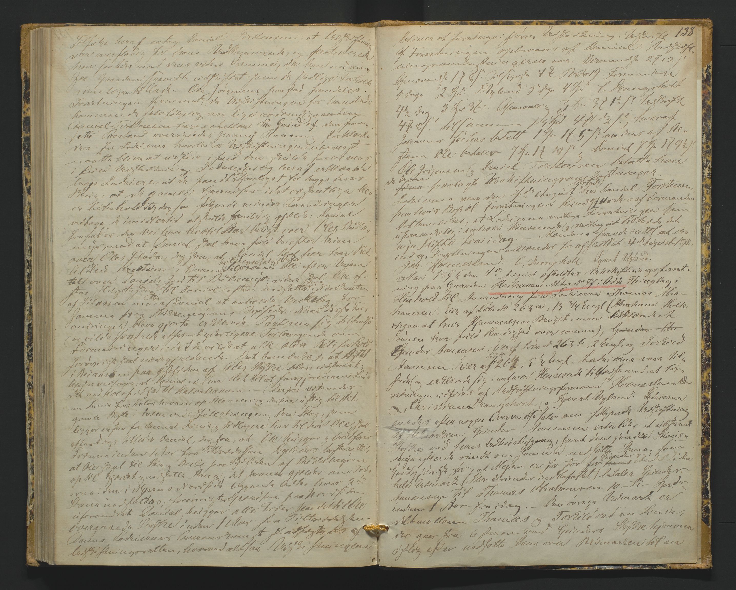 Utskiftningsformannen i Lister og Mandal amt, AV/SAK-1541-0003/F/Fa/Faa/L0011: Utskiftningsprotokoll med register nr 11, 1874-1876, s. 137b-138a