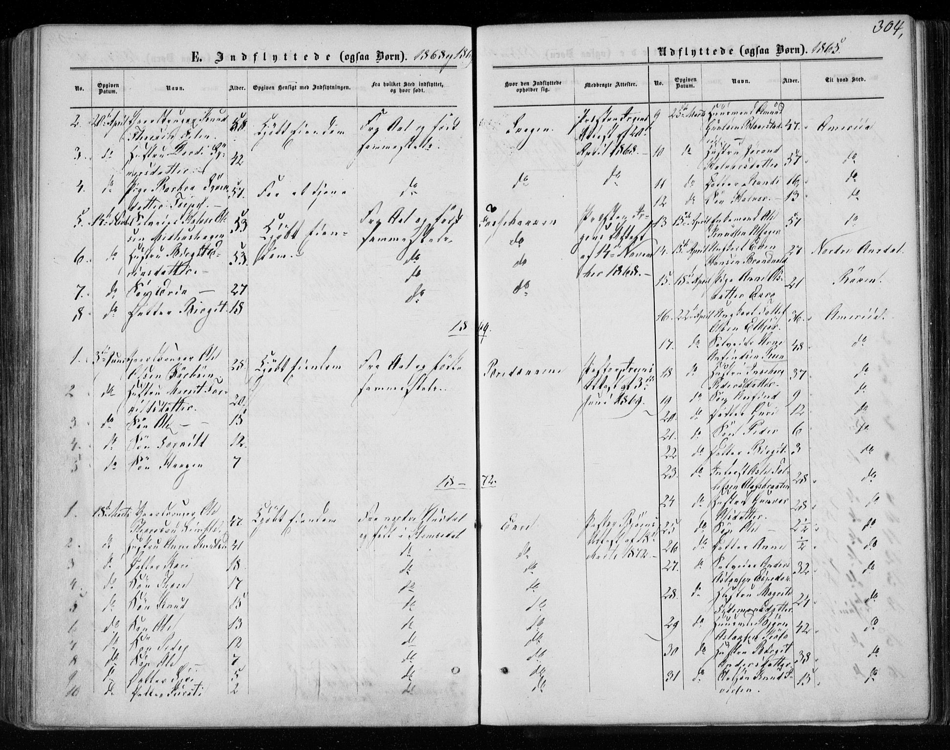 Gol kirkebøker, AV/SAKO-A-226/F/Fa/L0003: Ministerialbok nr. I 3, 1863-1875, s. 304