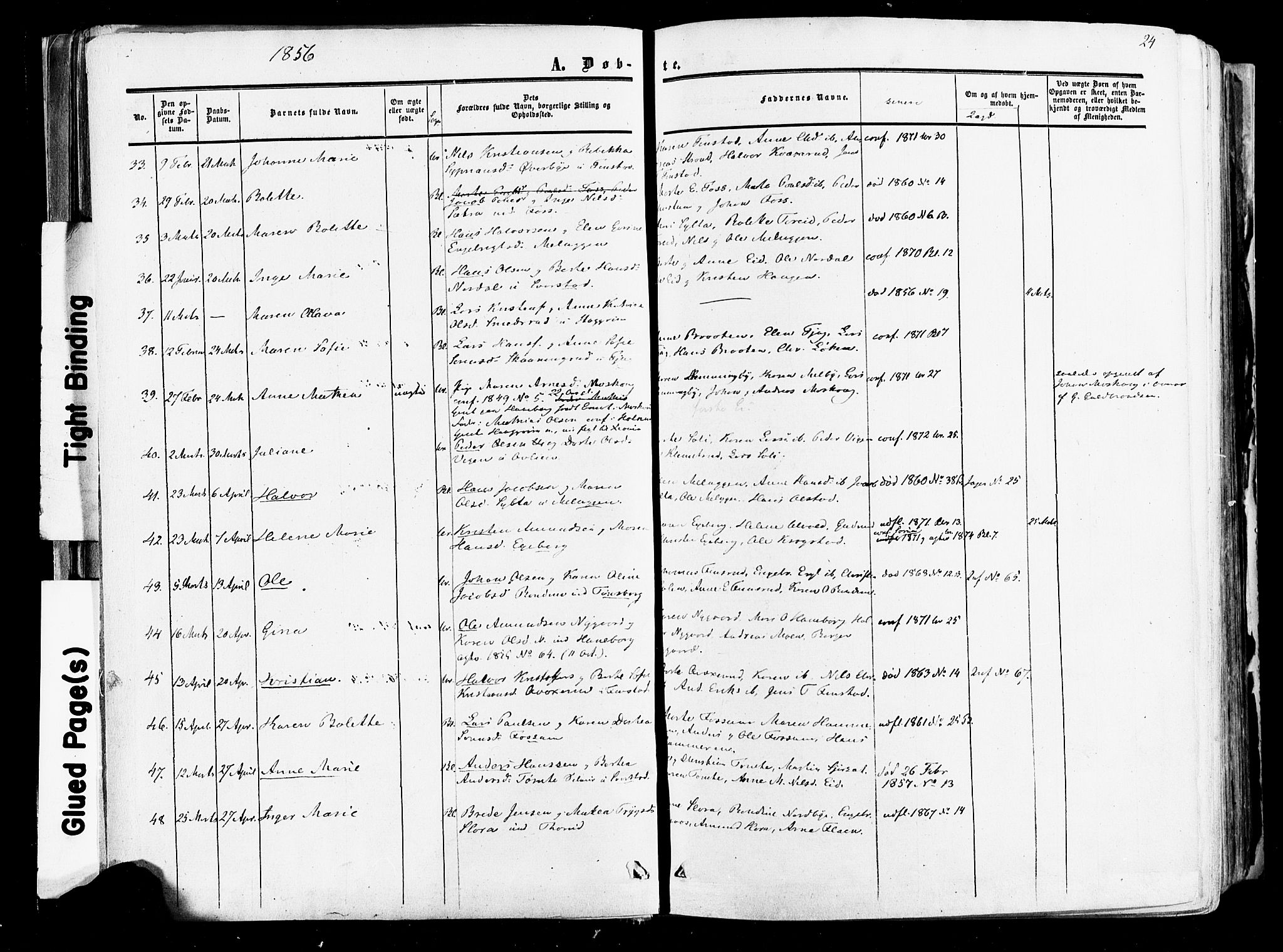 Aurskog prestekontor Kirkebøker, AV/SAO-A-10304a/F/Fa/L0007: Ministerialbok nr. I 7, 1854-1877, s. 24