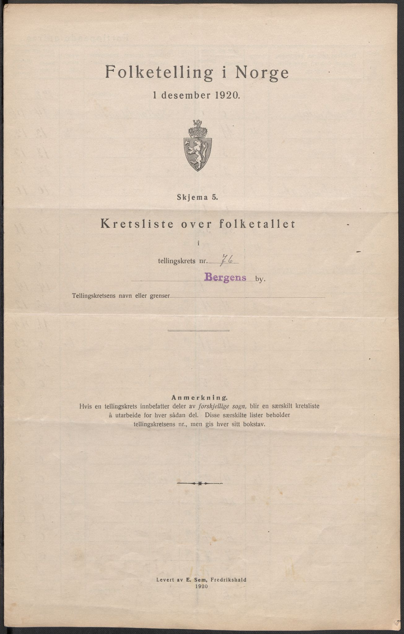 SAB, Folketelling 1920 for 1301 Bergen kjøpstad, 1920, s. 243