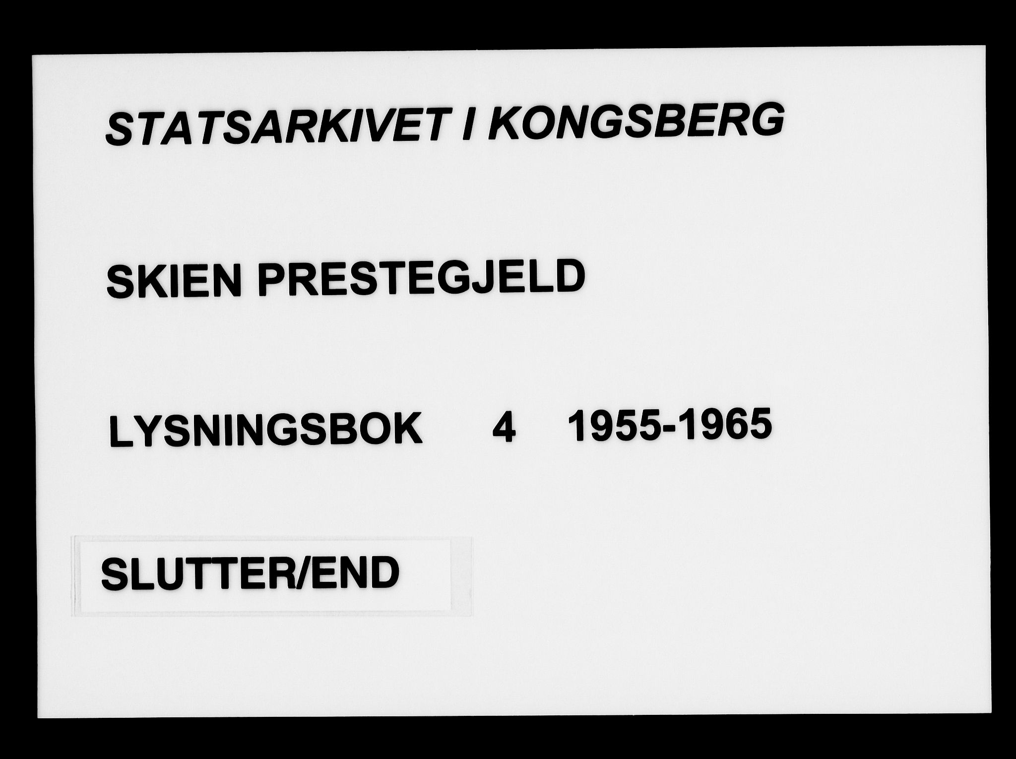 Skien kirkebøker, SAKO/A-302/H/Ha/L0004: Lysningsprotokoll nr. 4, 1955-1965