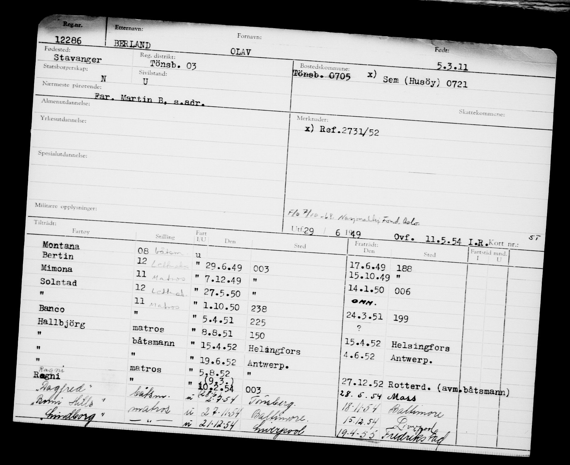 Direktoratet for sjømenn, AV/RA-S-3545/G/Gb/L0094: Hovedkort, 1911, s. 468