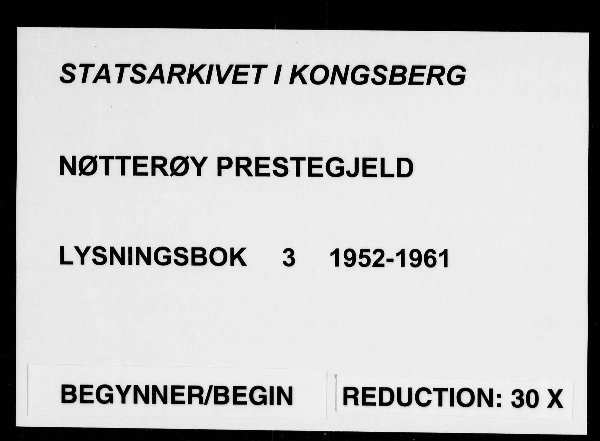 Nøtterøy kirkebøker, SAKO/A-354/H/Ha/L0003: Lysningsprotokoll nr. 3, 1952-1961