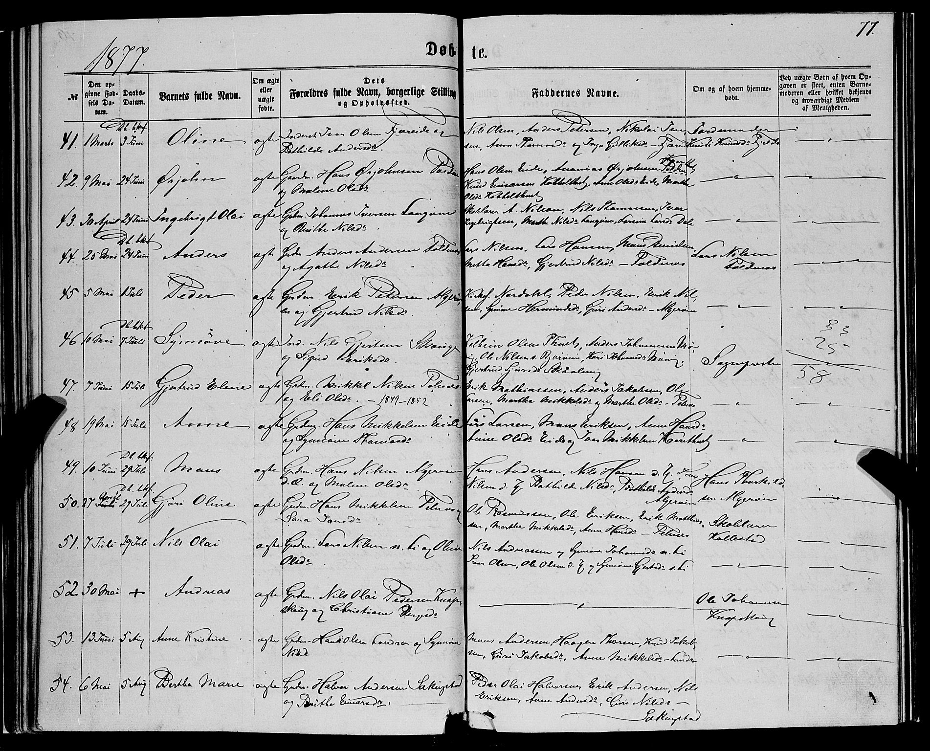 Fjell sokneprestembete, AV/SAB-A-75301/H/Haa: Ministerialbok nr. A 3, 1864-1877, s. 77