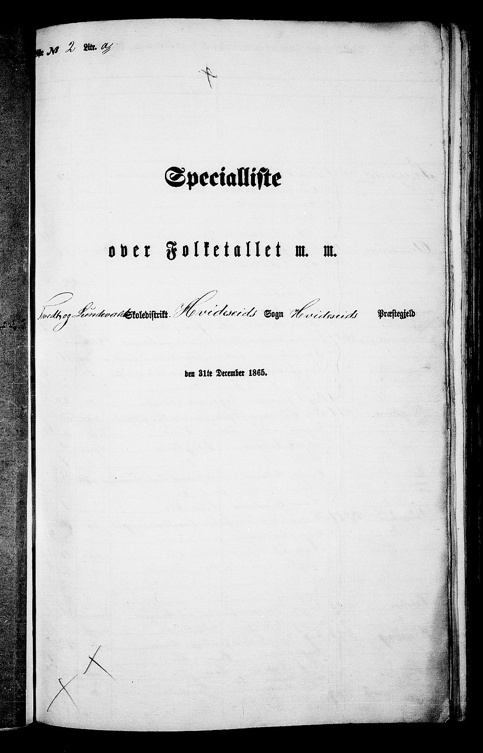 RA, Folketelling 1865 for 0829P Kviteseid prestegjeld, 1865, s. 27