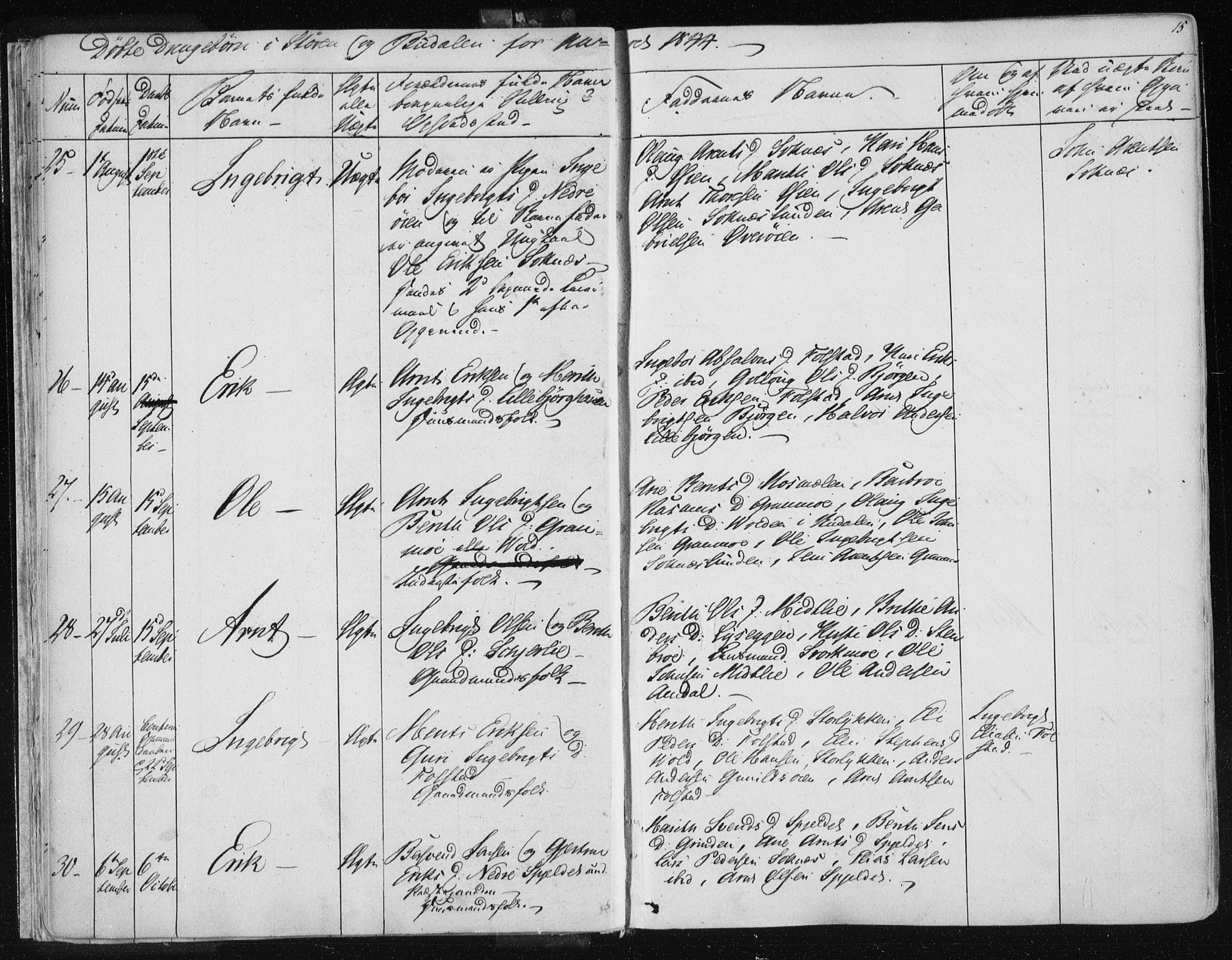 Ministerialprotokoller, klokkerbøker og fødselsregistre - Sør-Trøndelag, SAT/A-1456/687/L0997: Ministerialbok nr. 687A05 /1, 1843-1848, s. 15