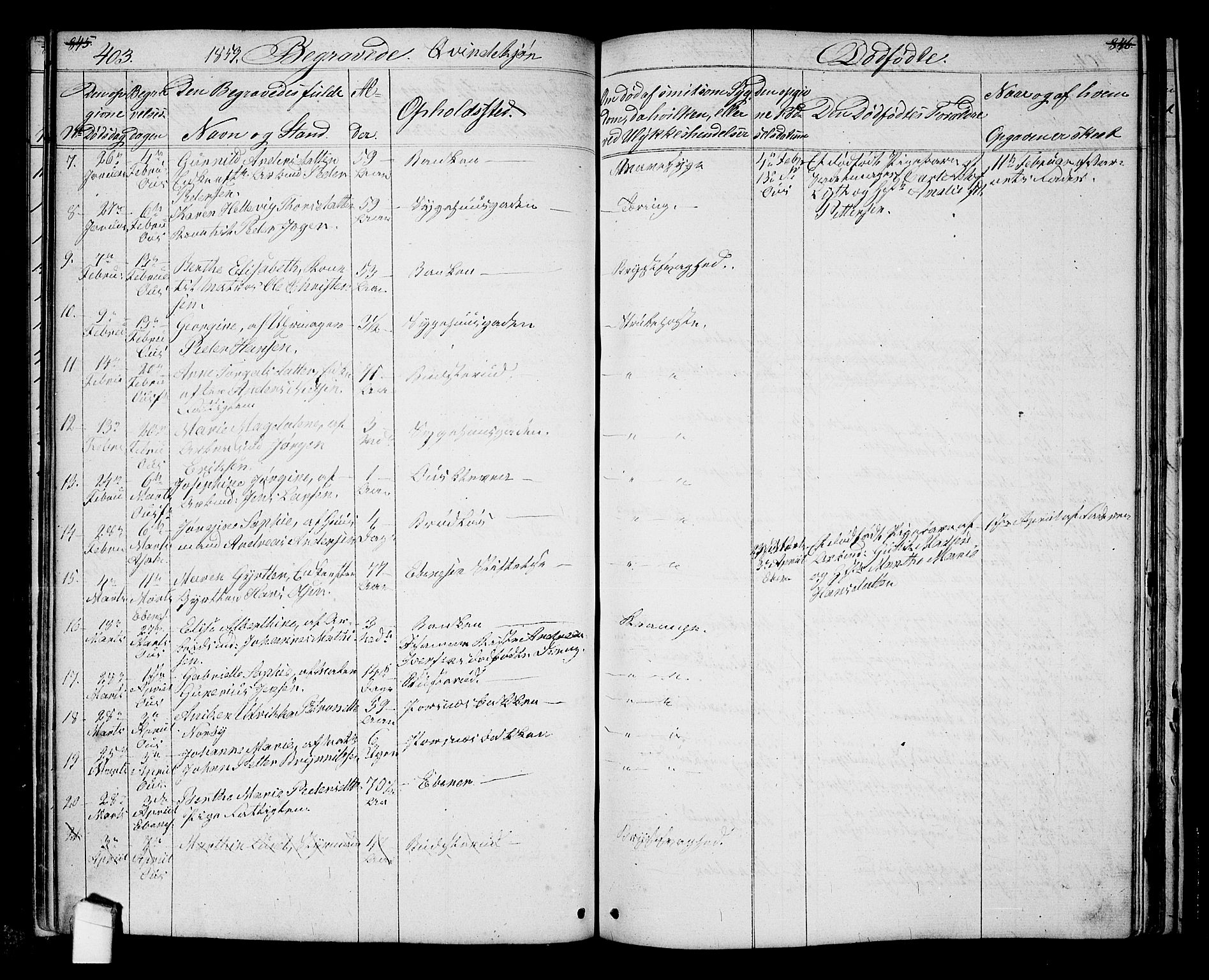 Halden prestekontor Kirkebøker, AV/SAO-A-10909/G/Ga/L0005a: Klokkerbok nr. 5A, 1855-1864, s. 403