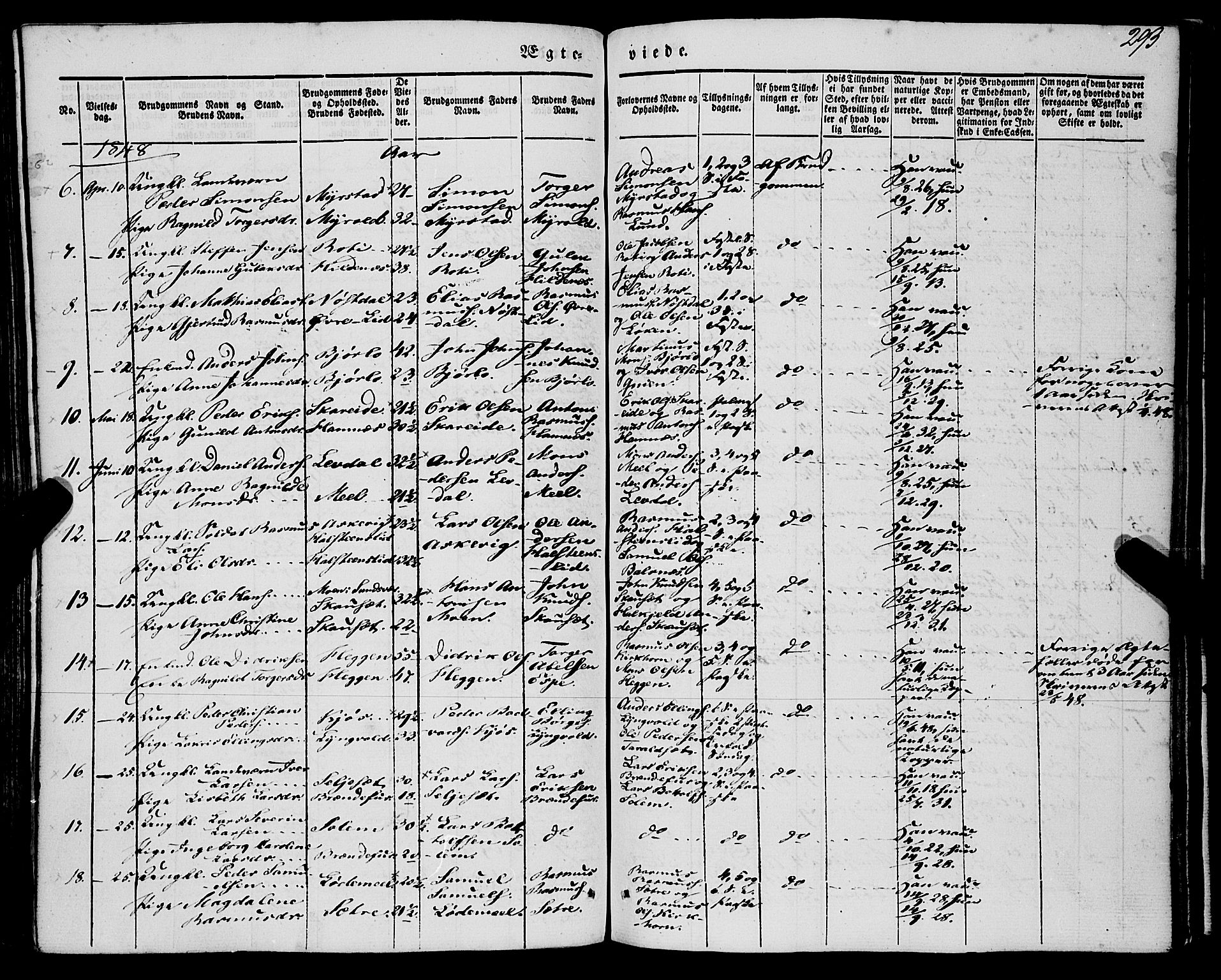 Eid sokneprestembete, AV/SAB-A-82301/H/Haa/Haaa/L0007: Ministerialbok nr. A 7, 1844-1858, s. 293