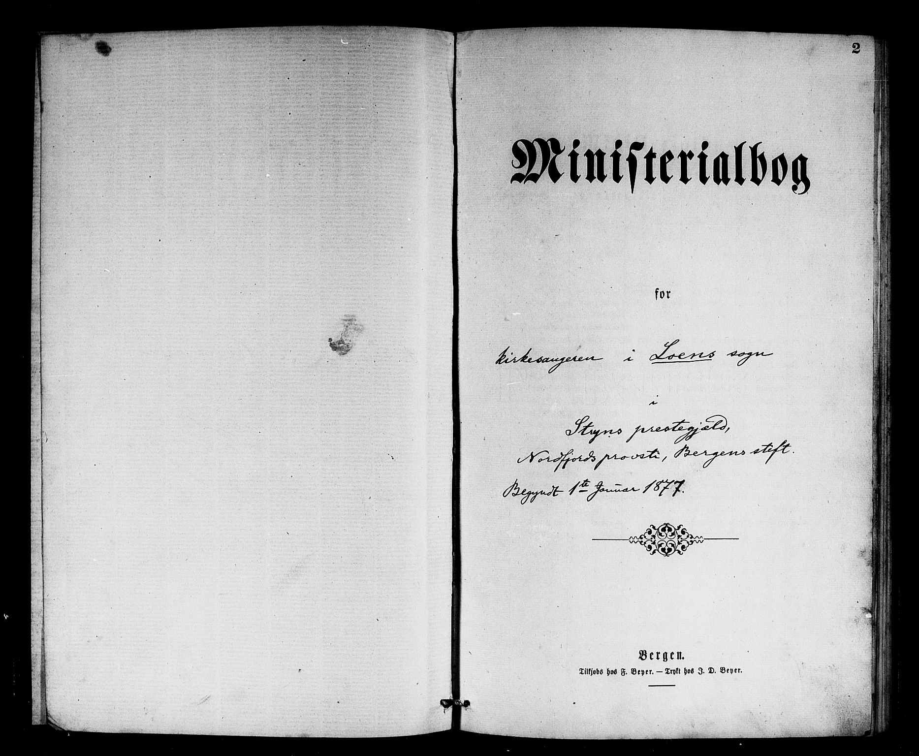 Stryn Sokneprestembete, SAB/A-82501: Klokkerbok nr. B 2, 1877-1881, s. 2