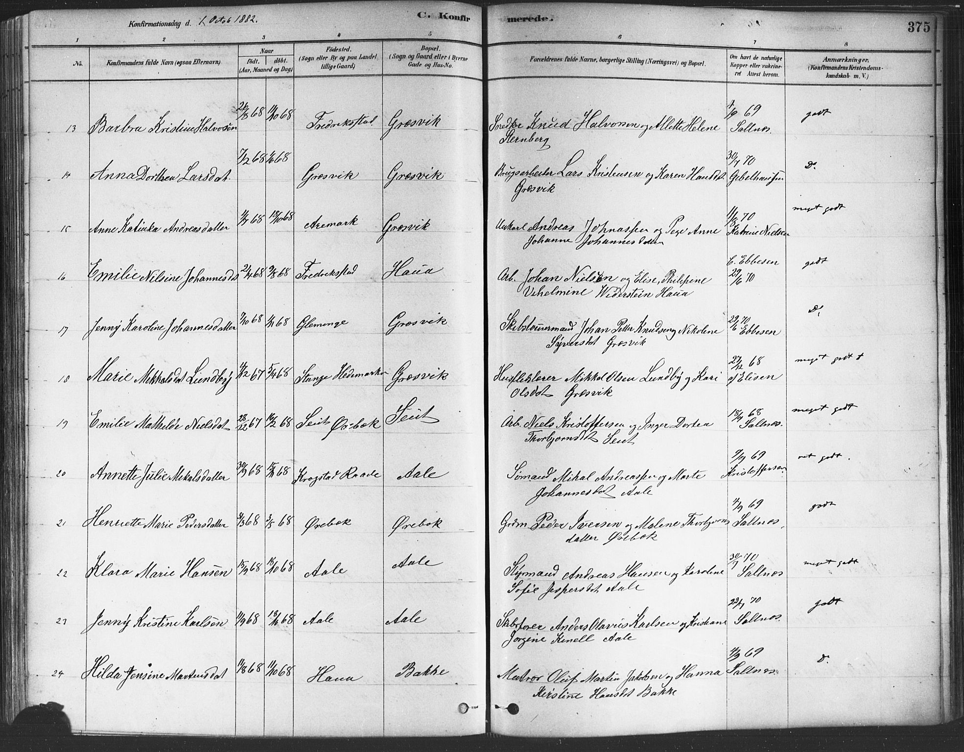 Onsøy prestekontor Kirkebøker, AV/SAO-A-10914/F/Fa/L0005: Ministerialbok nr. I 5, 1878-1898, s. 375