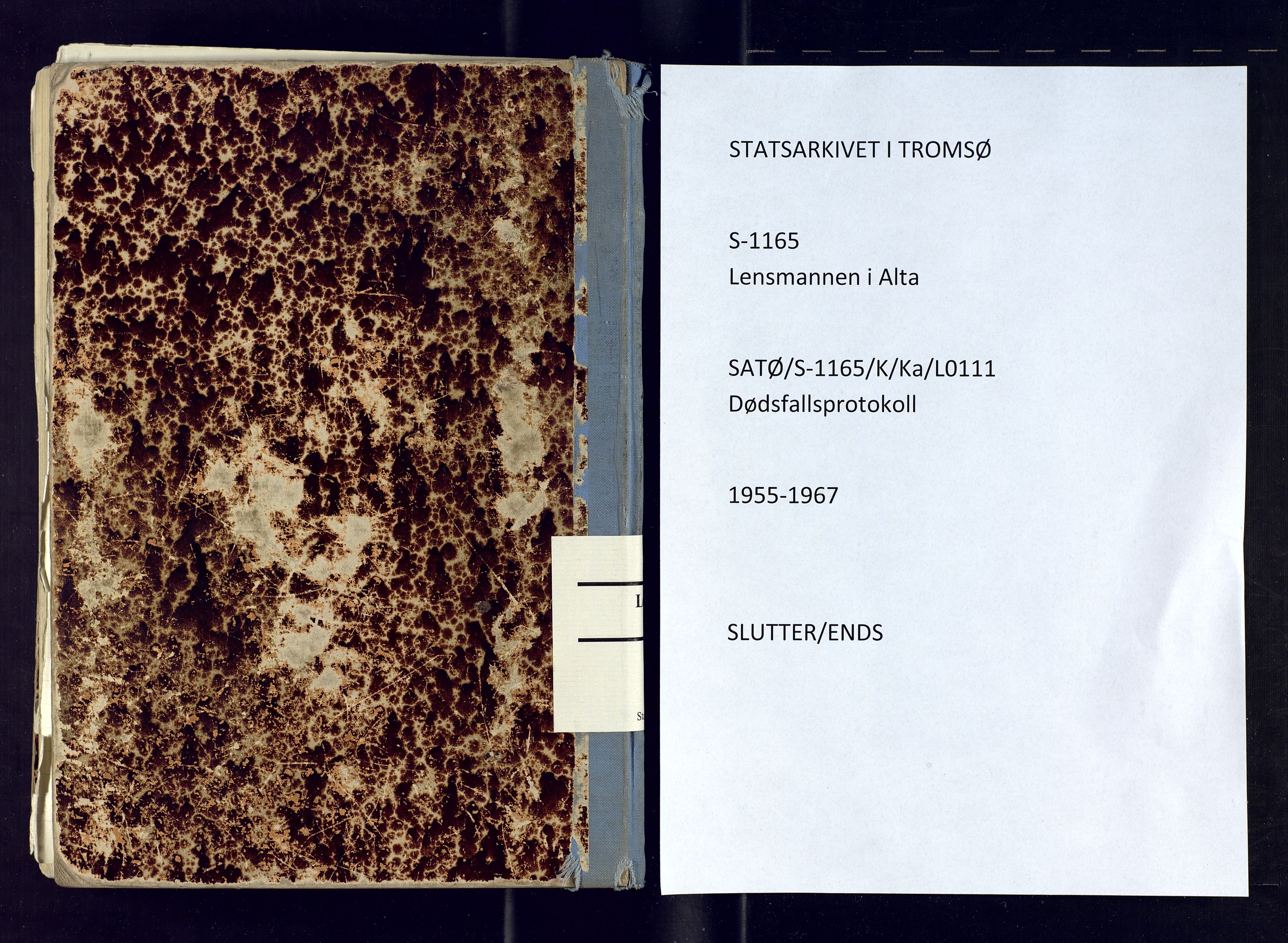 Alta lensmannskontor, AV/SATØ-S-1165/K/Ka/L0111: Dødsfallsprotokoll, 1955-1967