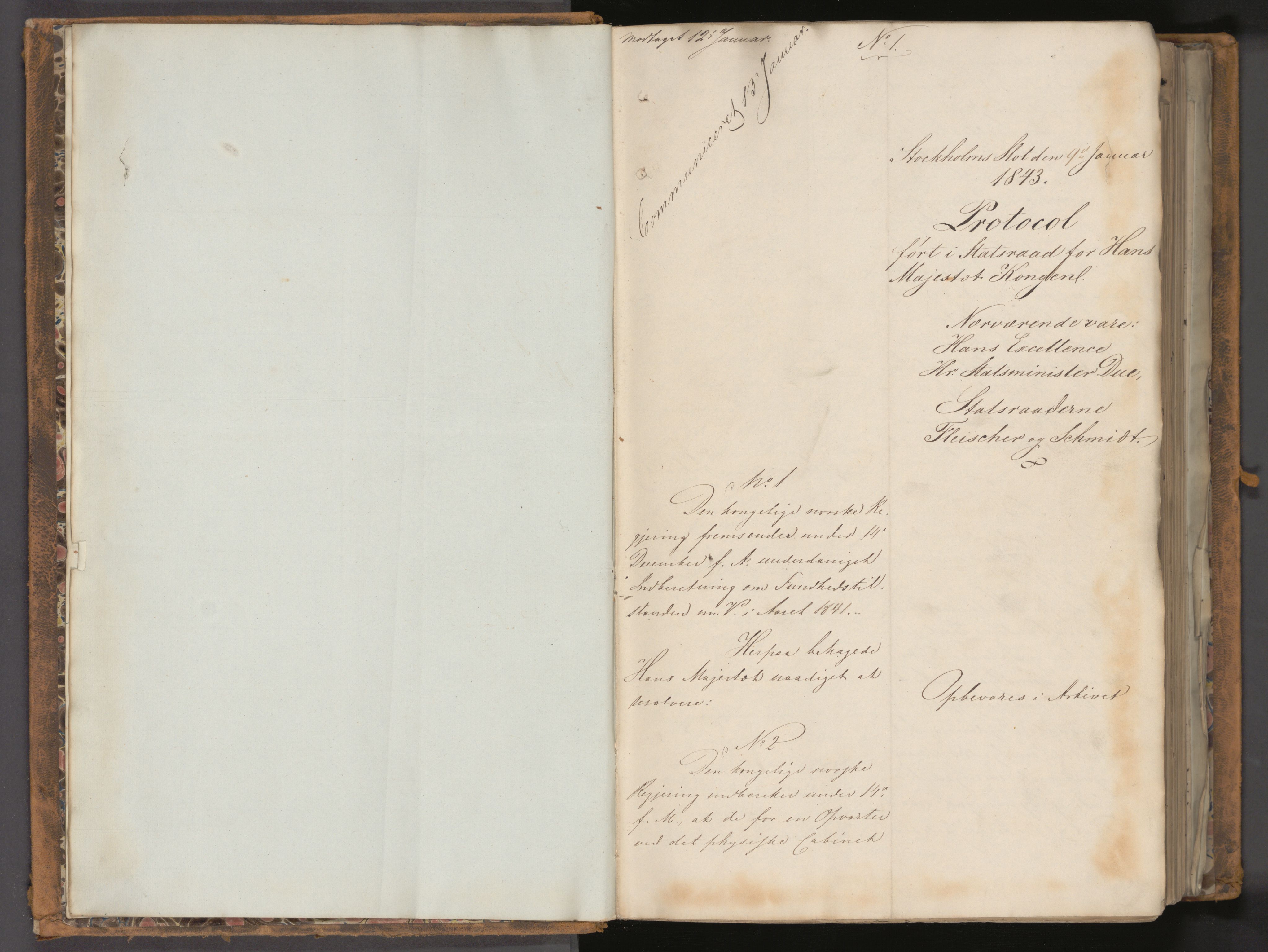 Statsrådssekretariatet, AV/RA-S-1001/A/Ab/L0057: Kgl. res. nr. 1-880, 1. halvår, 1843