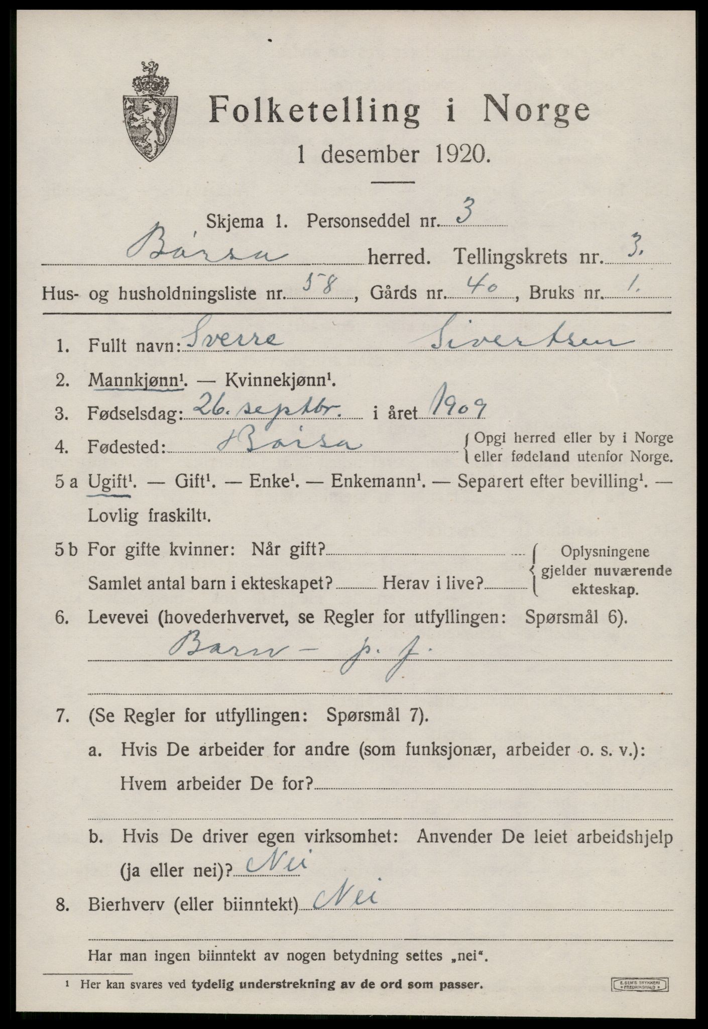 SAT, Folketelling 1920 for 1658 Børsa herred, 1920, s. 2311