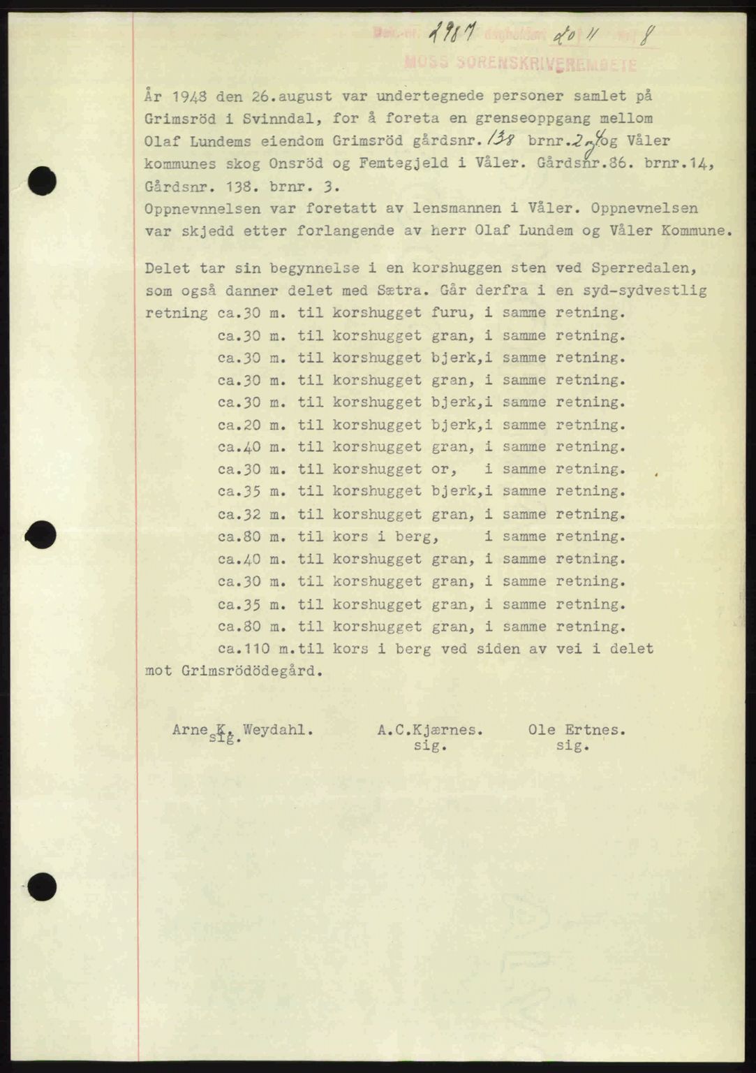 Moss sorenskriveri, SAO/A-10168: Pantebok nr. A20, 1948-1948, Dagboknr: 2987/1948