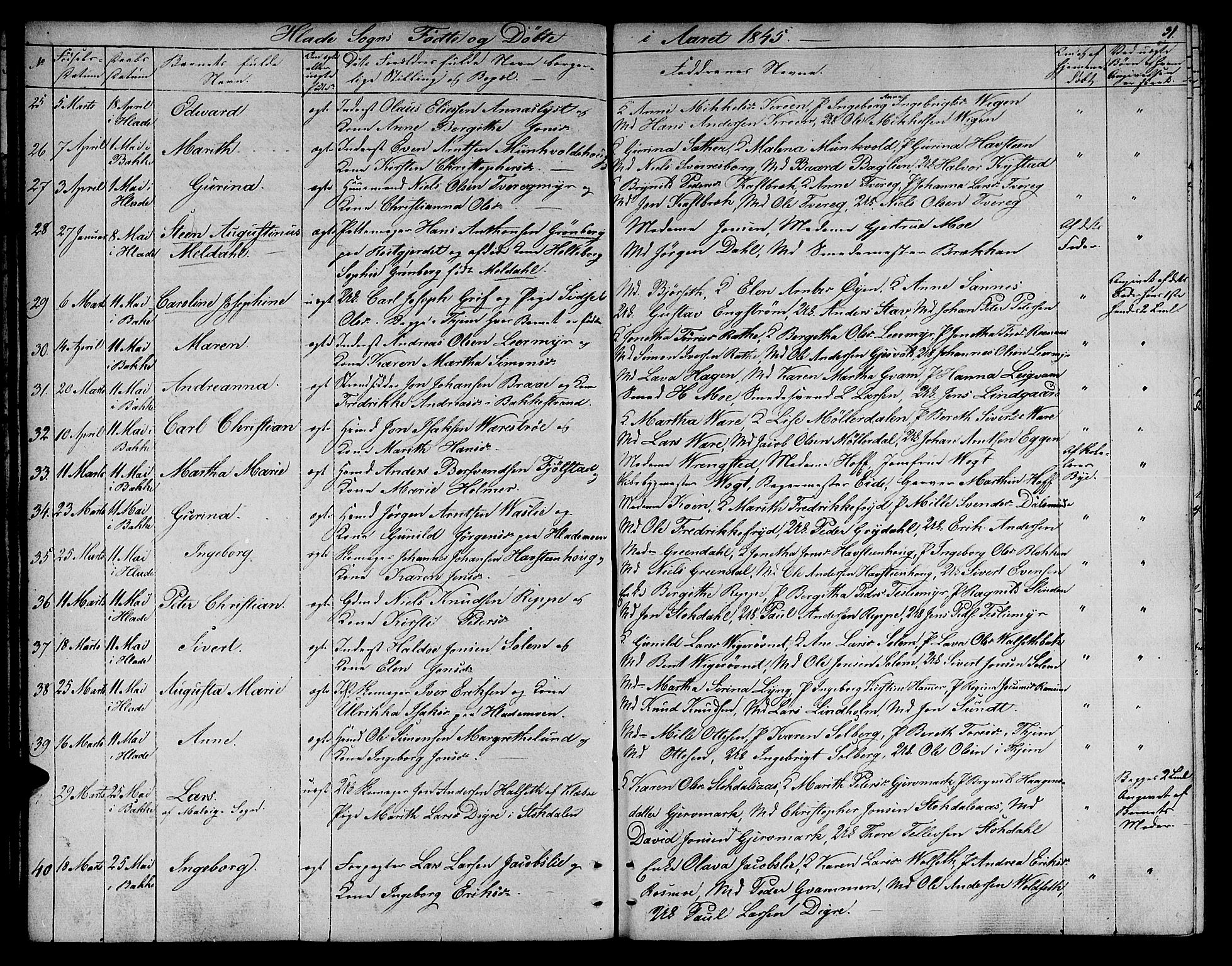 Ministerialprotokoller, klokkerbøker og fødselsregistre - Sør-Trøndelag, SAT/A-1456/606/L0309: Klokkerbok nr. 606C05, 1841-1849, s. 31