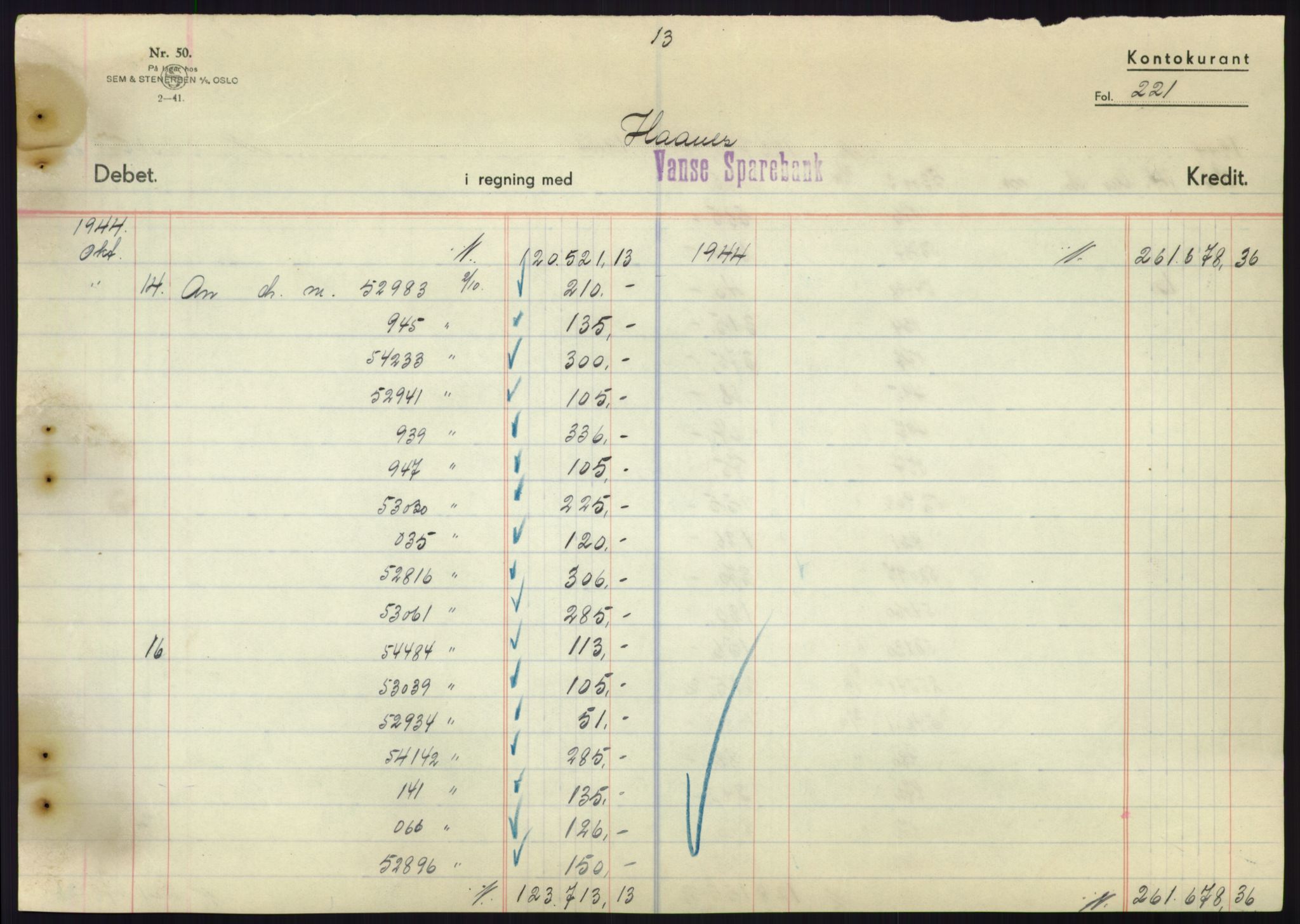 Forsvarsdepartementet, 10. kontor / Oppgjørskontoret, AV/RA-RAFA-1225/D/Db/L0180: Lista oppgjørskontor, 1942-1952, s. 2165