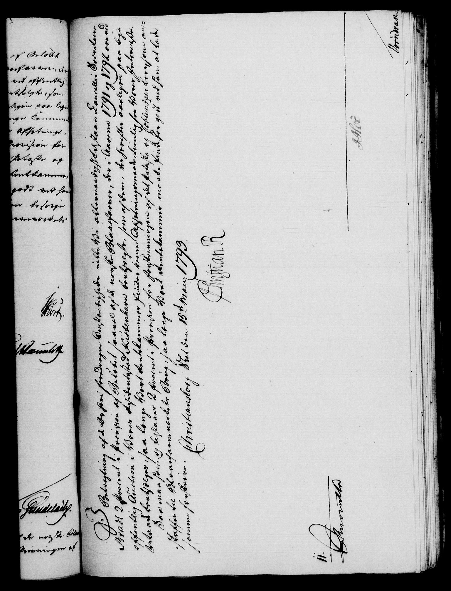 Rentekammeret, Renteskriverkontorene, AV/RA-EA-3115/M/Mf/Mfb/L0002: Relasjons- og resolusjonsprotokoll med register (merket RK 54.8), 1793-1795