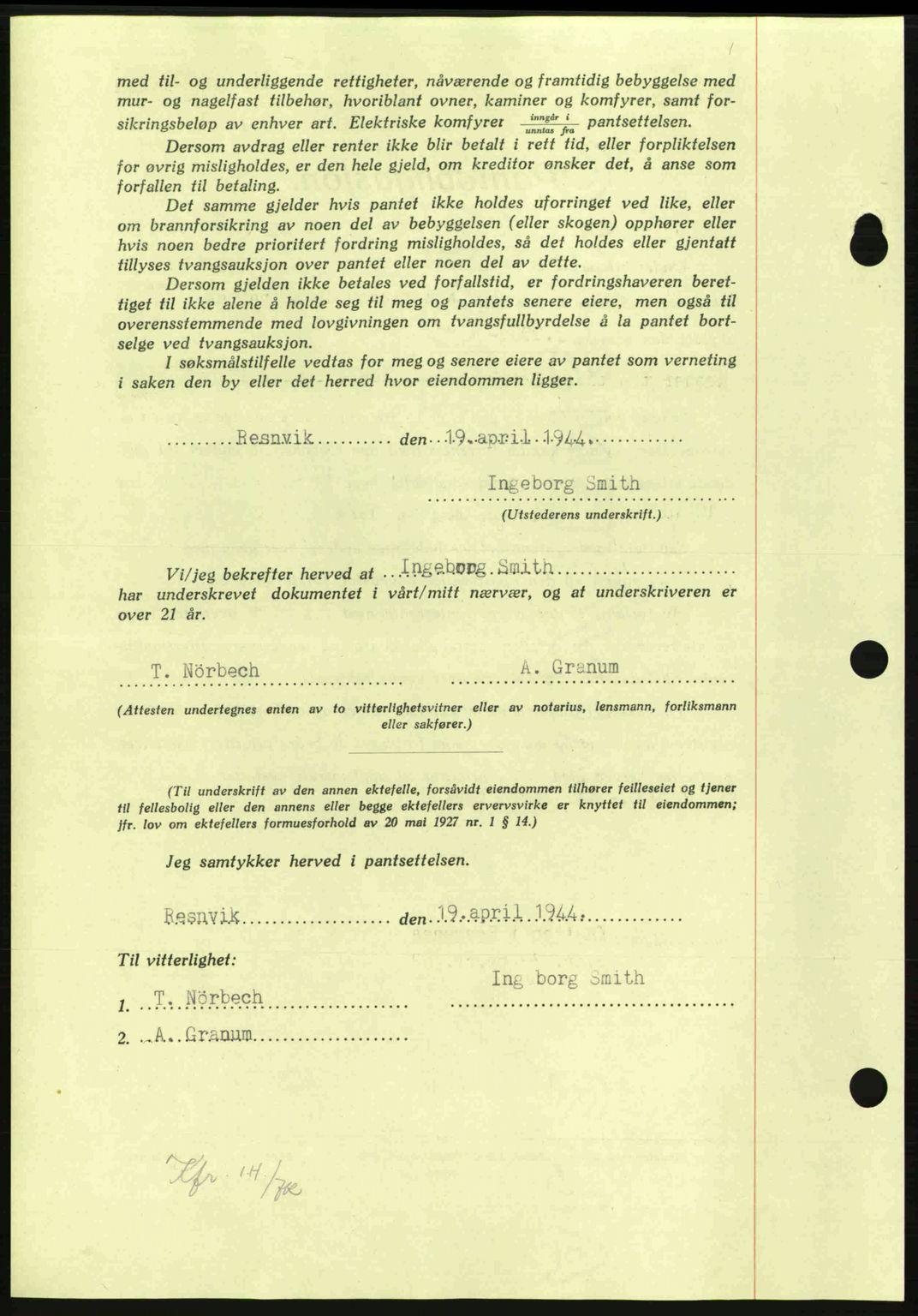 Nordmøre sorenskriveri, AV/SAT-A-4132/1/2/2Ca: Pantebok nr. B91, 1943-1944, Dagboknr: 654/1944